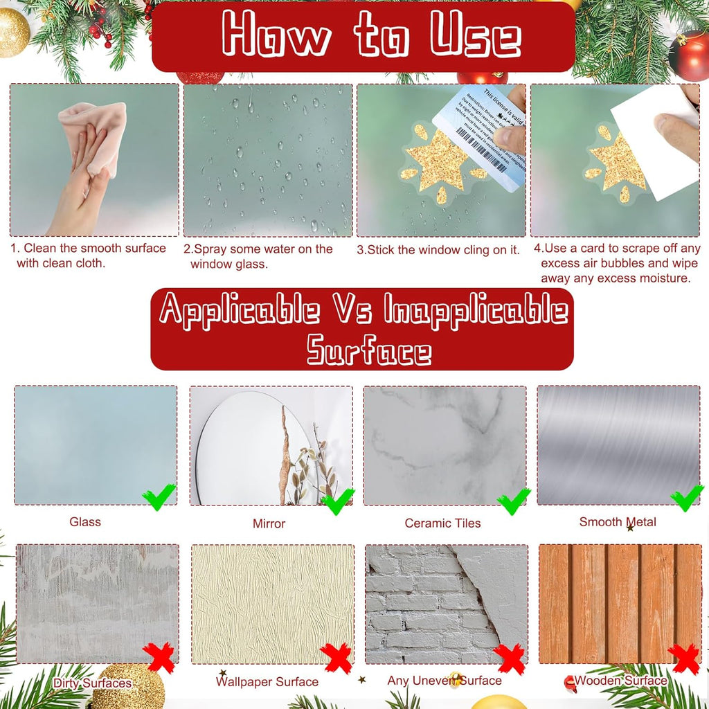 4 Sheets Christmas Window Clings, Double-Sided African American Nativity Scene Window Sticker, Jesus is The Reason for The Season Decals, for Xmas Holiday Home Office Glass Door Window Decorations