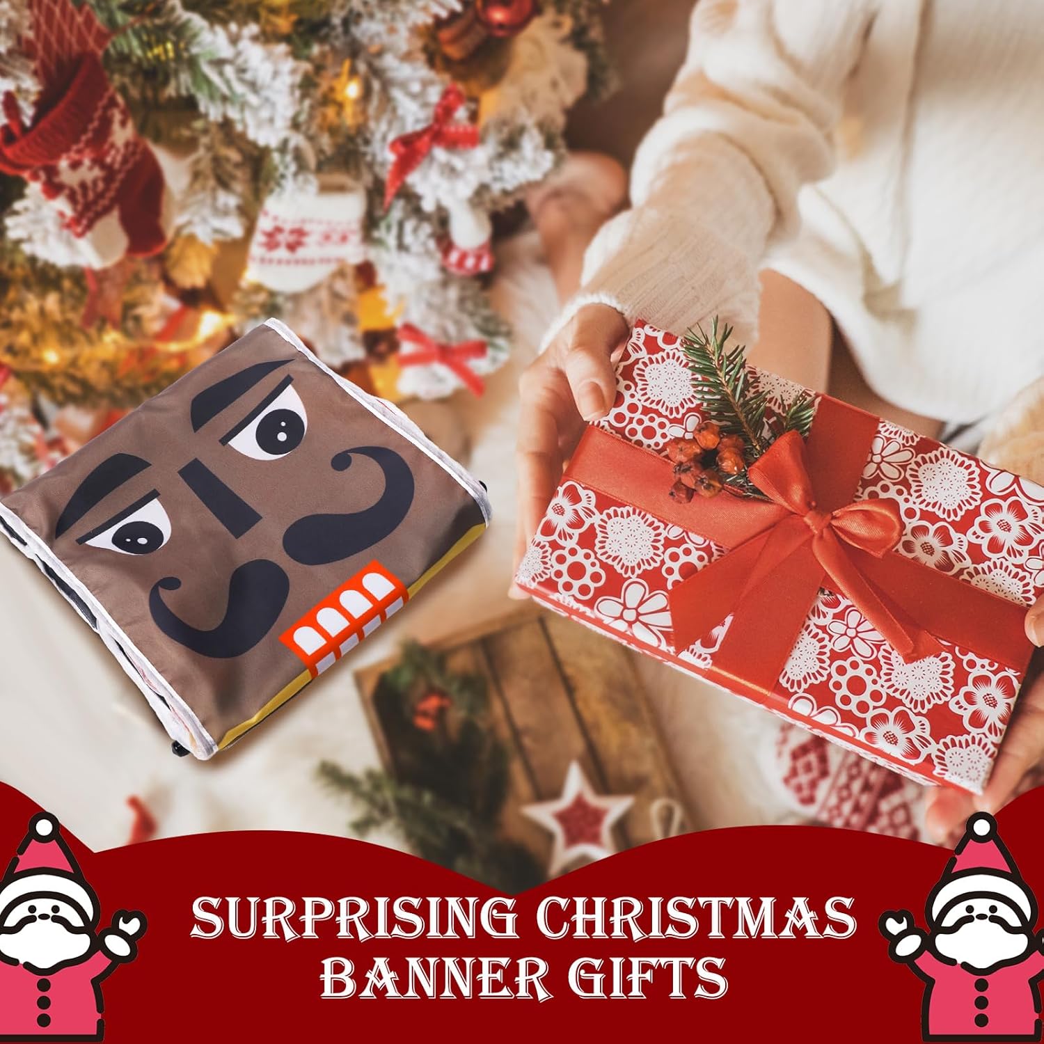 2 Pcs LED Black Soldier Christmas Decorations Outdoor African American Door Banners Tall Soldier Banners Xmas Decor for Home Front Porch Garden Yard Holiday Party