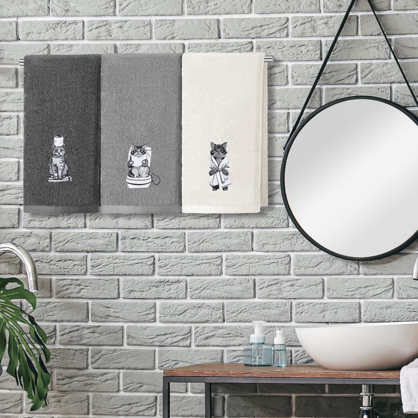 3 Pcs African Woman Hand Towels Black Girl African American Bathroom Home Decor Boho Decorative Farmhouse 100% Cotton Embroidered Towels for Bathroom Kitchen 13. 3 x 29. 5''