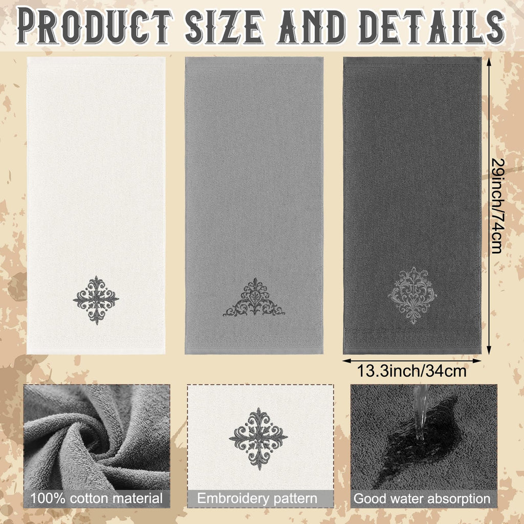 3 Pcs African Woman Hand Towels Black Girl African American Bathroom Home Decor Boho Decorative Farmhouse 100% Cotton Embroidered Towels for Bathroom Kitchen 13. 3 x 29. 5''