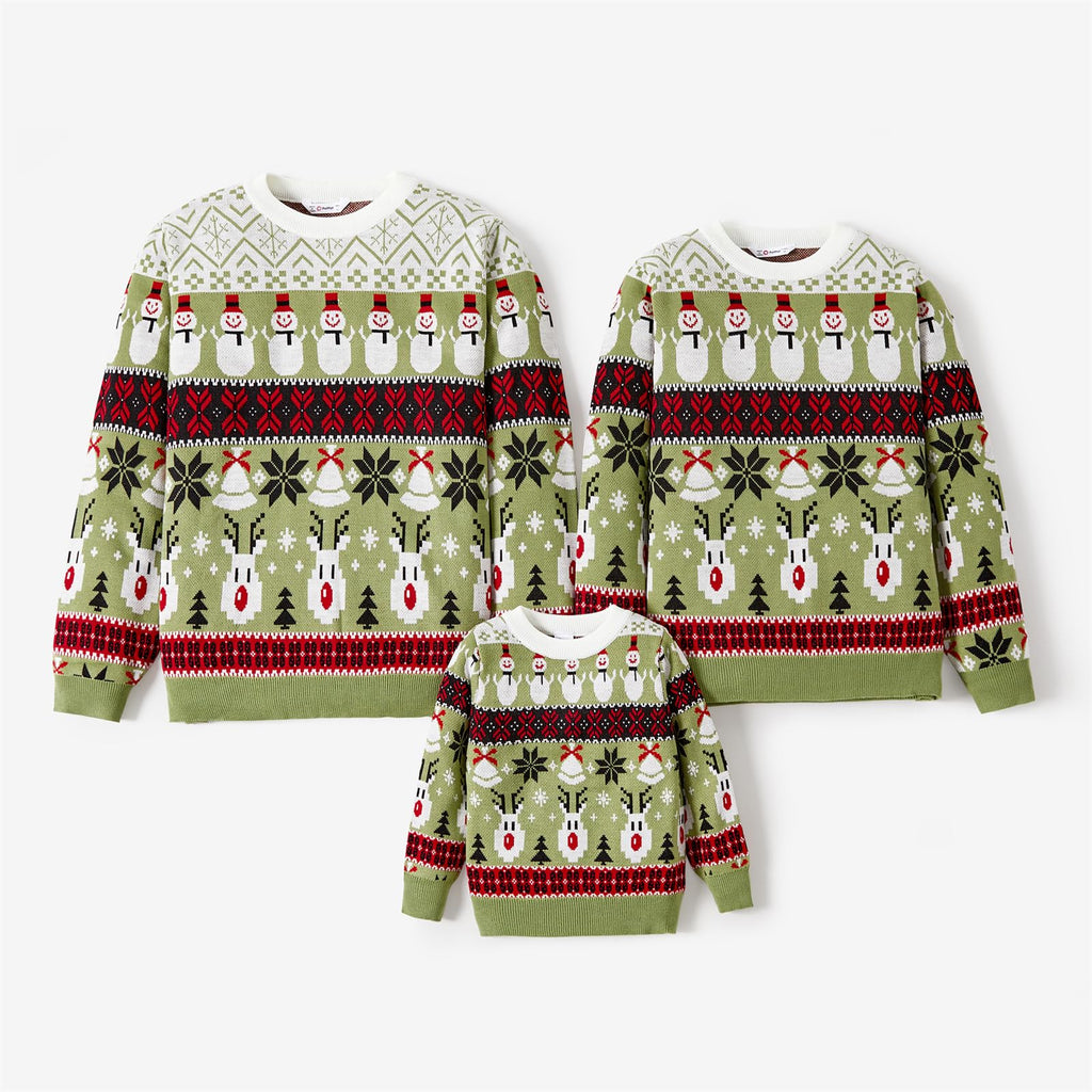 PATPAT Christmas Sweater Family Set Long Sleeve Knit Sweater Holiday Xmas Knitted Pullover