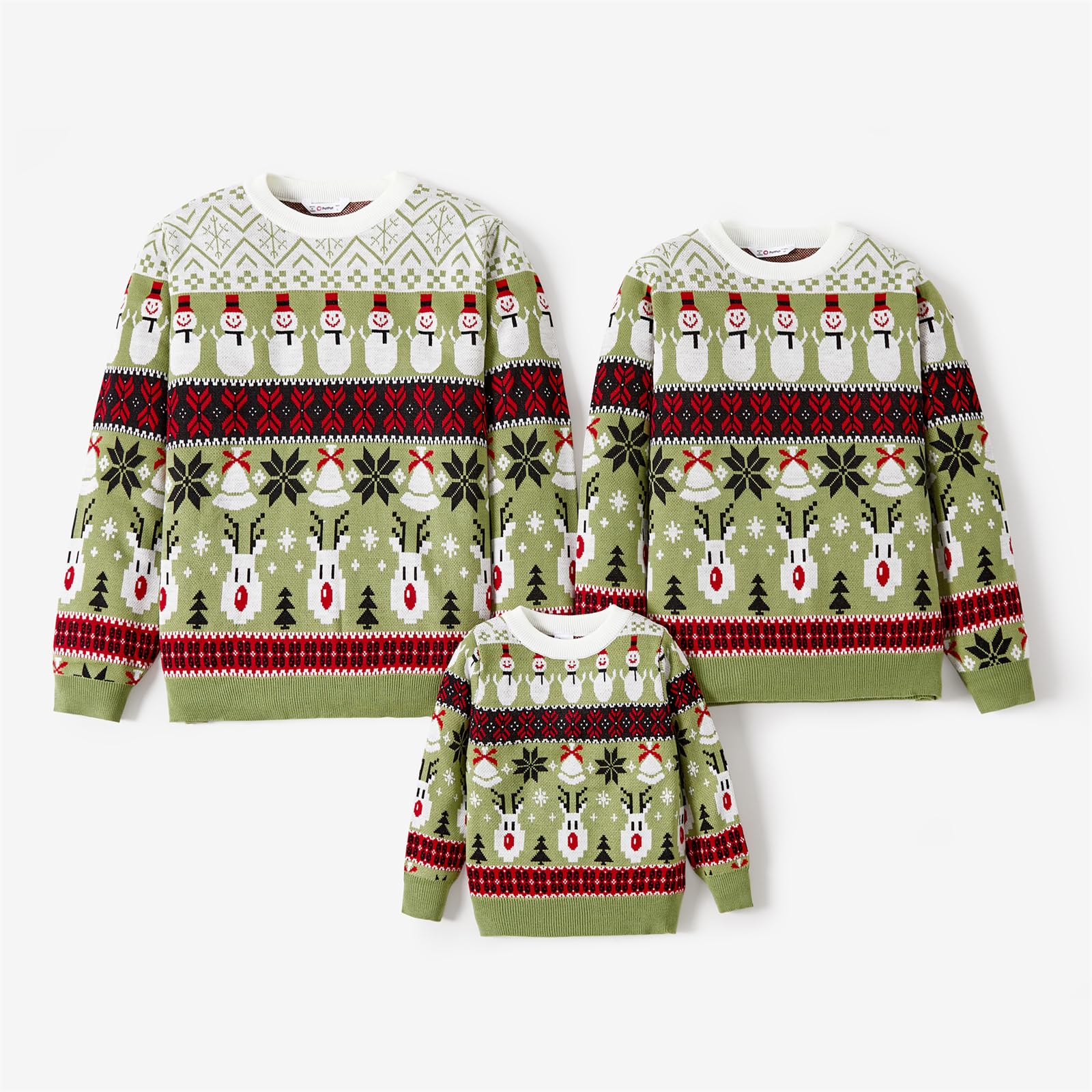 PATPAT Christmas Sweater Family Set Long Sleeve Knit Sweater Holiday Xmas Knitted Pullover