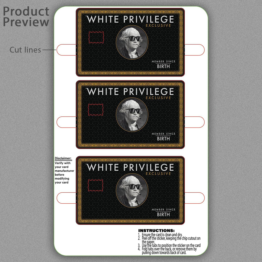 KCD White-Privile_ge Credit Card Skin Sticker Cover Decal Wrap 3-Pack – Durable Vinyl Stickers for Cards – CCS027