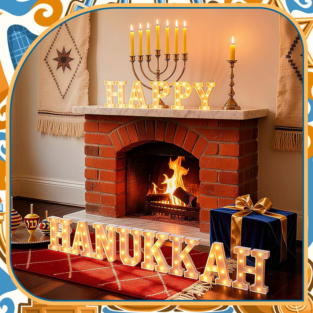 11 Pcs Happy Kwanzaa Large LED Letter Sign LED Lights Battery Powered Table Decorations for Party Favor Light Centerpiece Tabletop Decoration