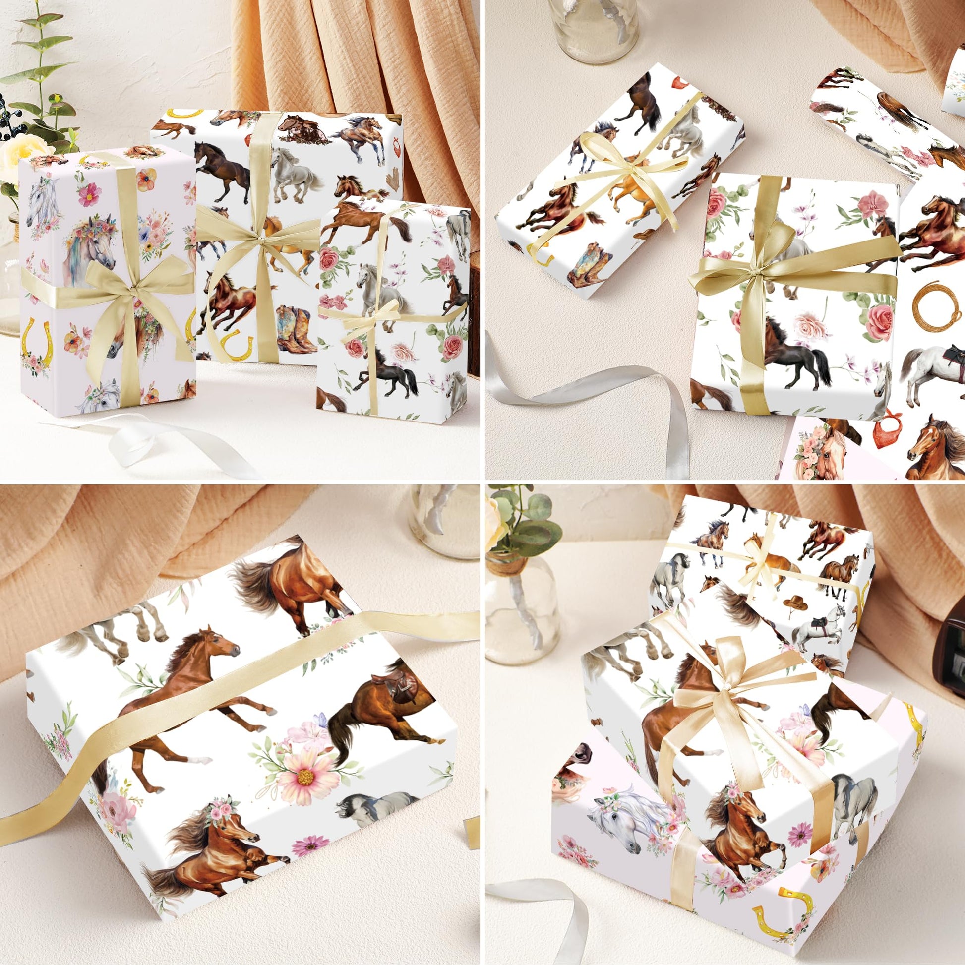 CRASHOT Christmas Wrapping Paper - 12 Sheet Black Girl Gift Wrapping Paper, Xmas Tree Santa Design for Party Birthday Holiday (Not Roll, 19.7 x 27.6 Inch)