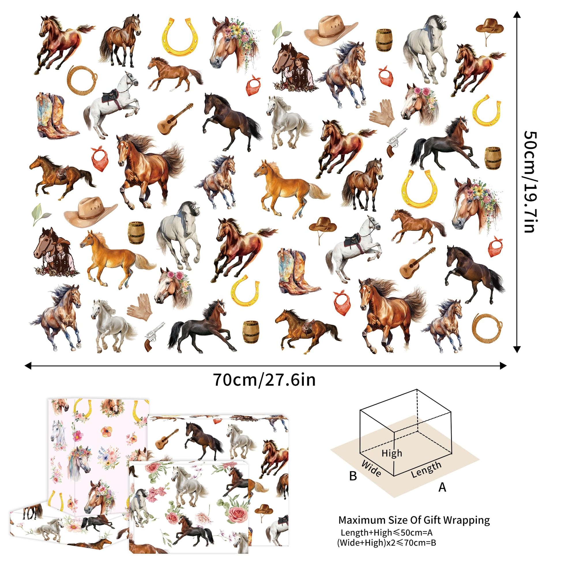 CRASHOT Christmas Wrapping Paper - 12 Sheet Black Girl Gift Wrapping Paper, Xmas Tree Santa Design for Party Birthday Holiday (Not Roll, 19.7 x 27.6 Inch)