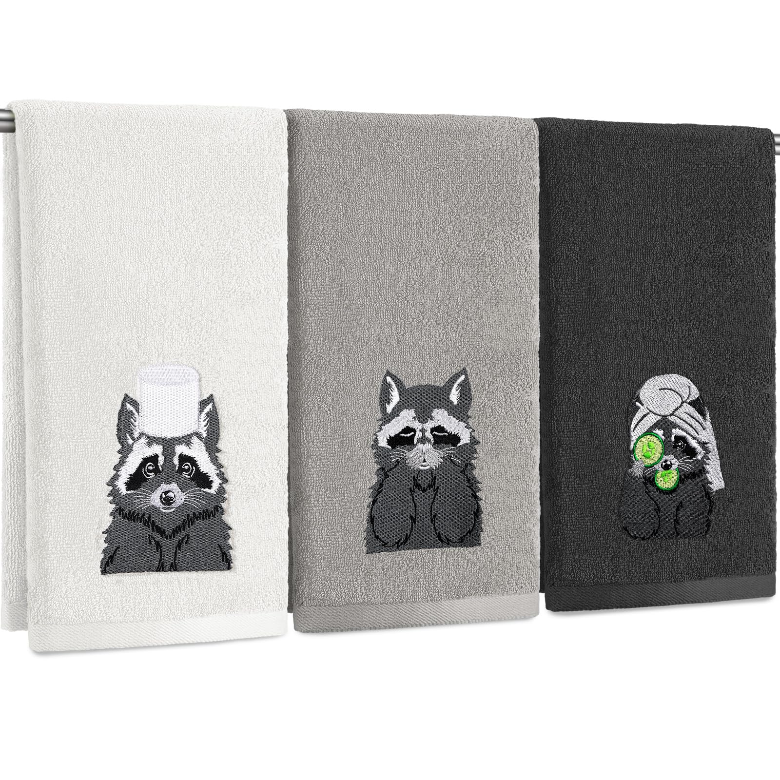 3 Pcs African Woman Hand Towels Black Girl African American Bathroom Home Decor Boho Decorative Farmhouse 100% Cotton Embroidered Towels for Bathroom Kitchen 13. 3 x 29. 5''