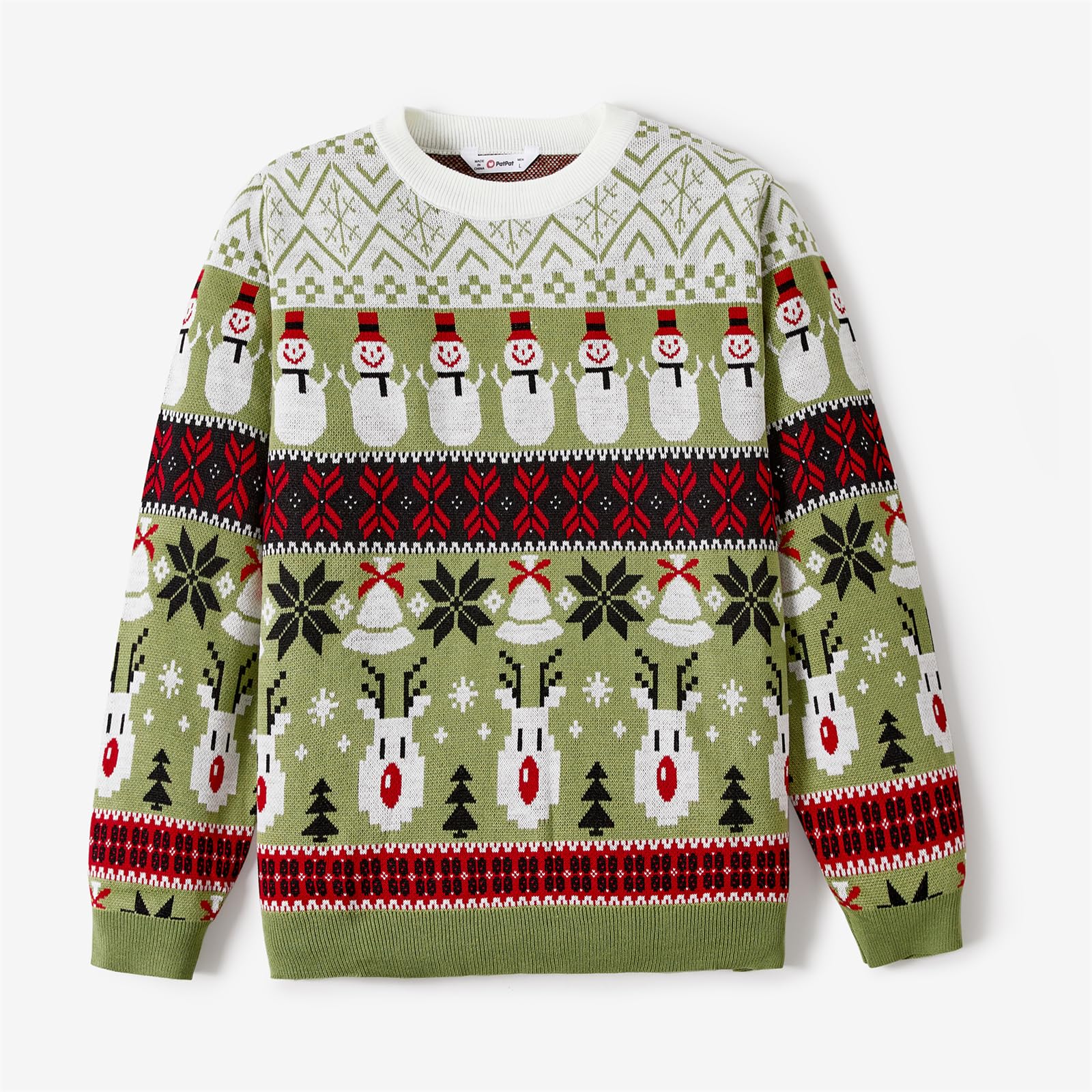 PATPAT Christmas Sweater Family Set Long Sleeve Knit Sweater Holiday Xmas Knitted Pullover