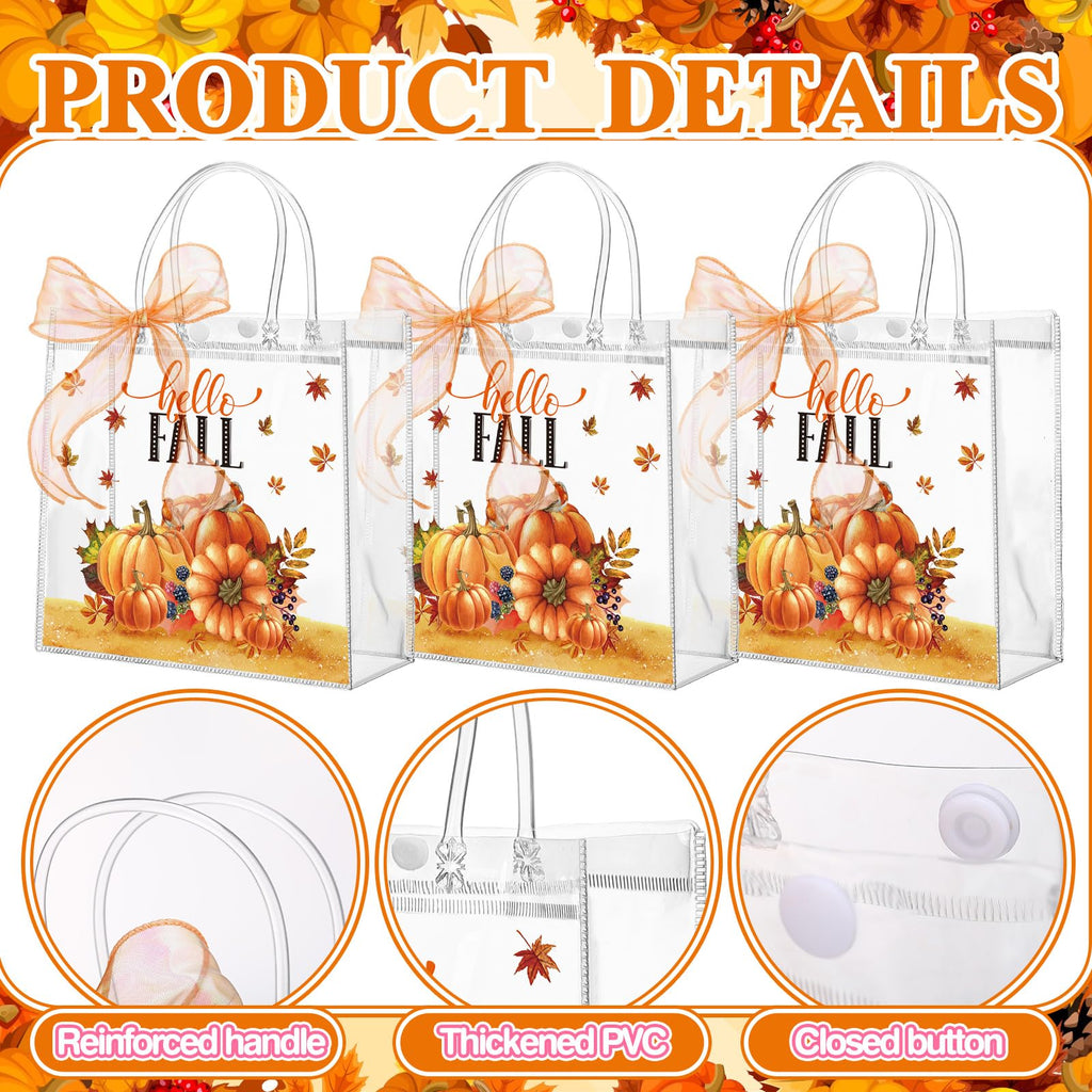 Motipuns 24 Pcs Christmas Clear PVC Gift Bags with Handles and Ribbon African American Black Santa Claus Party Favor Reusable Plastic Candy Treat Tote Bags for Merry New year Xmas Birthday Supplies