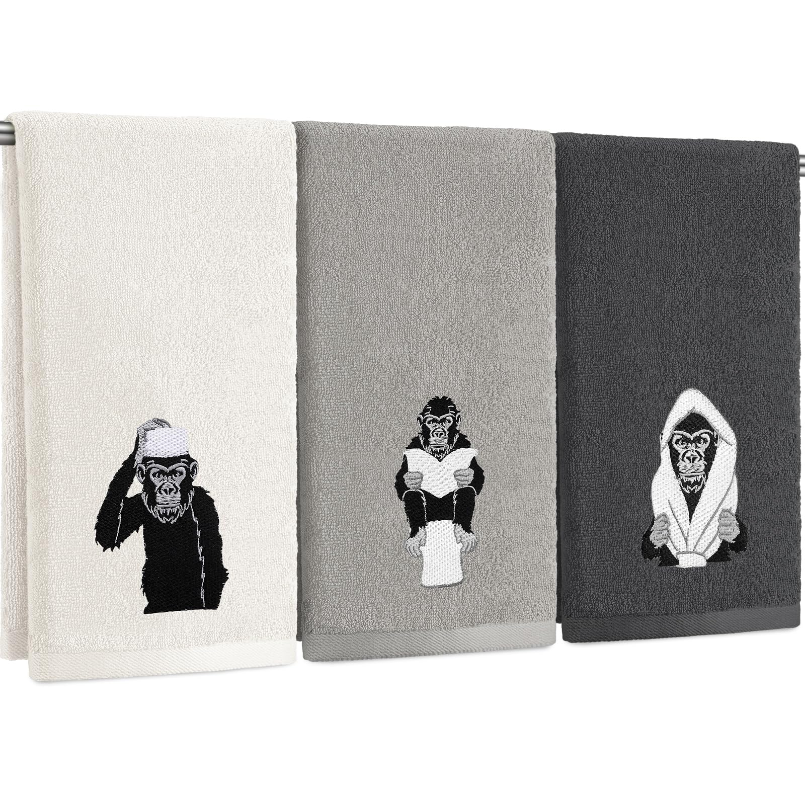 3 Pcs African Woman Hand Towels Black Girl African American Bathroom Home Decor Boho Decorative Farmhouse 100% Cotton Embroidered Towels for Bathroom Kitchen 13. 3 x 29. 5''