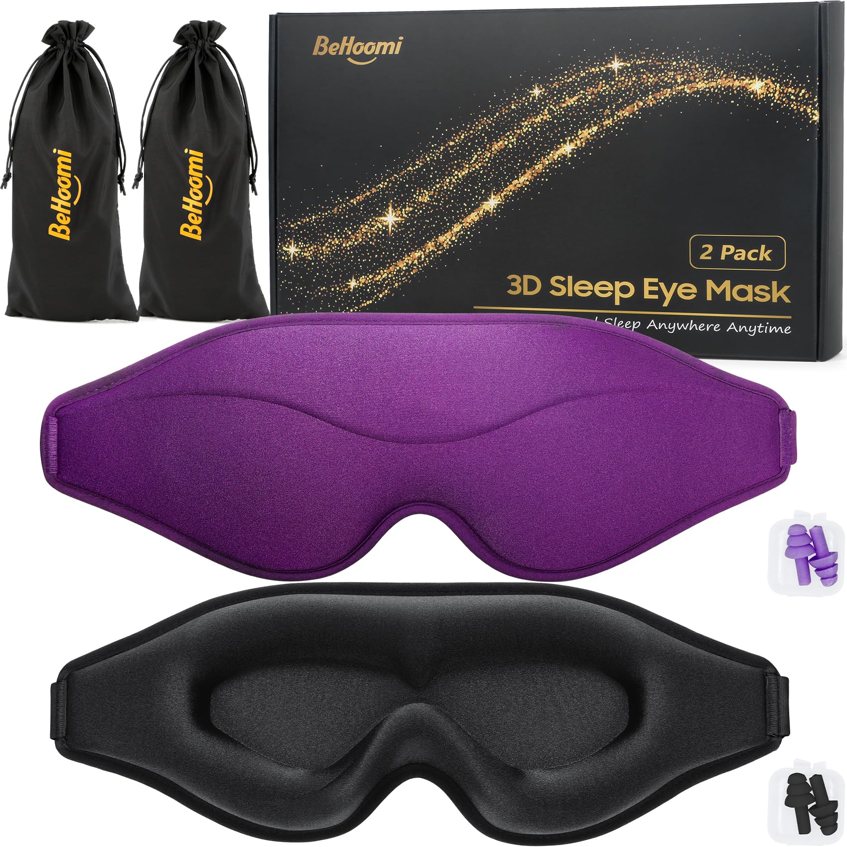 Sleep Mask, Premium Eye Mask for Sleeping, Total Blackout, Super Soft Comfort, Adjustable Fit, Upgraded 3D Ergonomic Designed Sleeping Mask for Home, Office, Travel, Meditation, Yoga, Pink