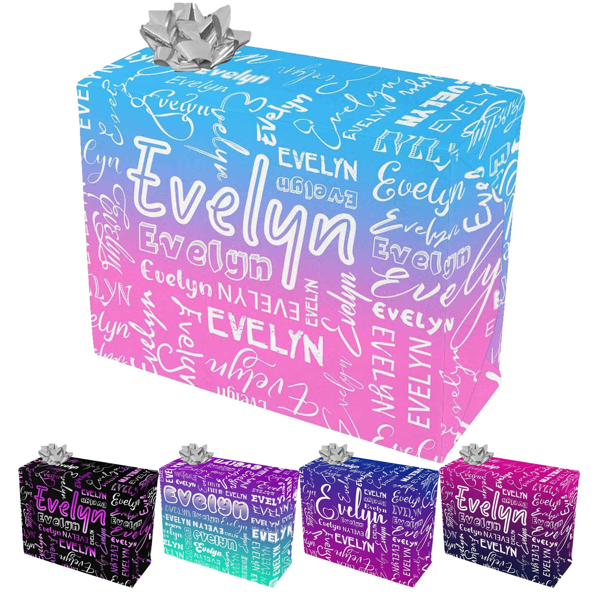 InterestPrint Custom Photo Wrapping Paper Merry Christmas with Christmas hat Wrapping Paper Custom Name Gift Wrap Roll Perfect for Birthdays 58"x 23"