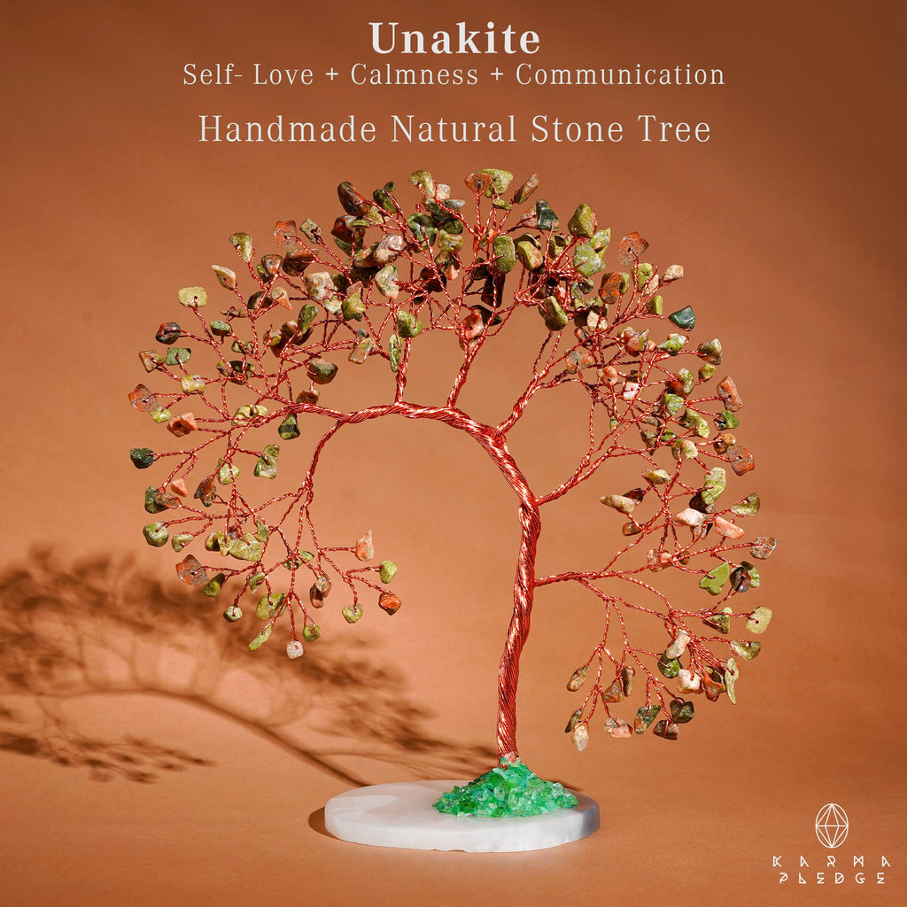 Crystal Tree of Life 7 Chakra Healing Crystals Trees for Home Decor, Office Desk Decor, Boho Decor, Handmade Bonsai Trees for Positive Energy, Money, Good Luck Birthday Gifts for Women, Mom