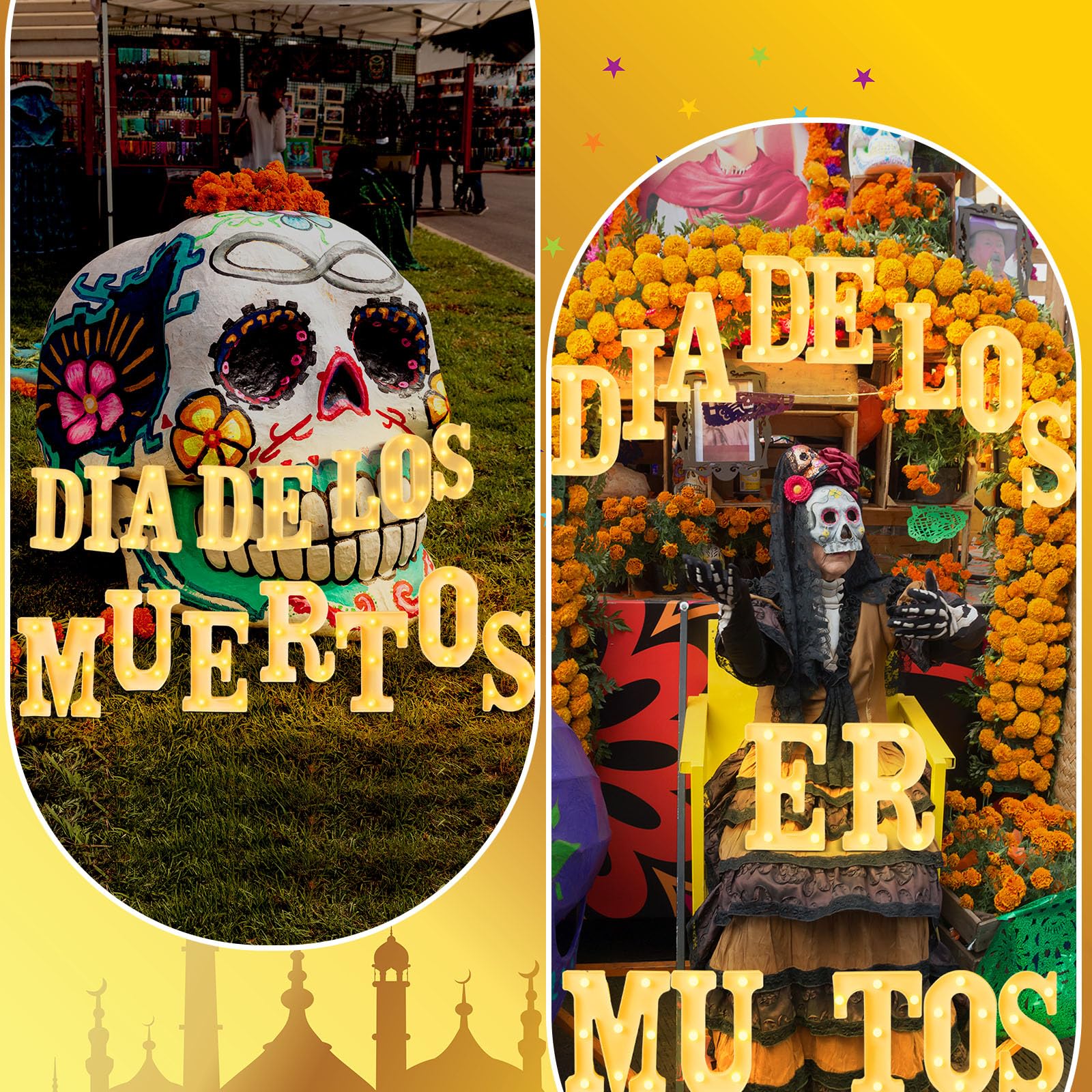 11 Pcs Happy Kwanzaa Large LED Letter Sign LED Lights Battery Powered Table Decorations for Party Favor Light Centerpiece Tabletop Decoration