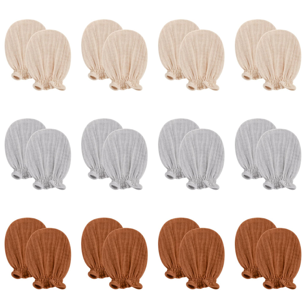 Pro Goleem Muslin Baby Mittens for Newborn, 100% Cotton No Scratch Soft Breathable Gloves for Boys and Girls 0-6 months