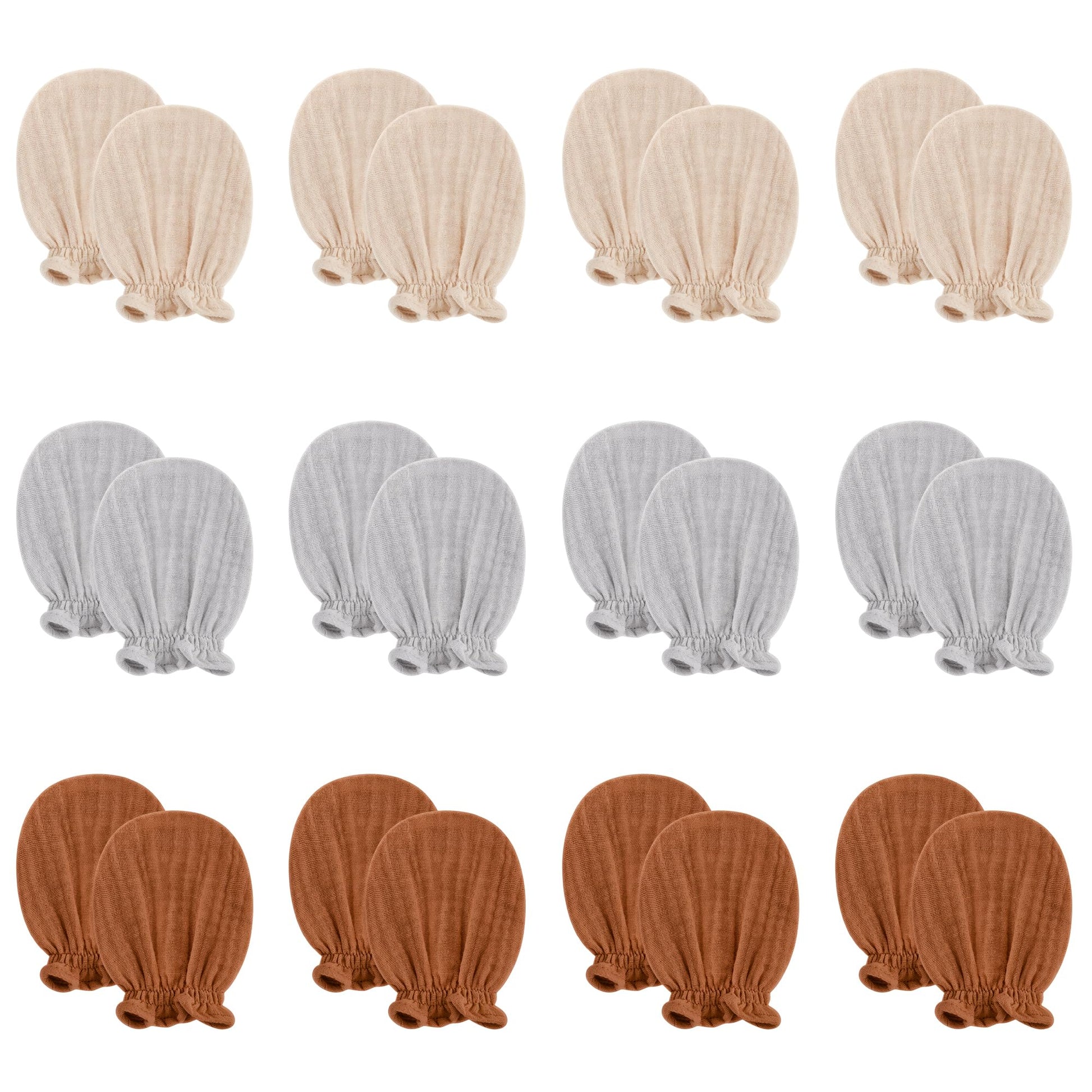 Pro Goleem Muslin Baby Mittens for Newborn, 100% Cotton No Scratch Soft Breathable Gloves for Boys and Girls 0-6 months