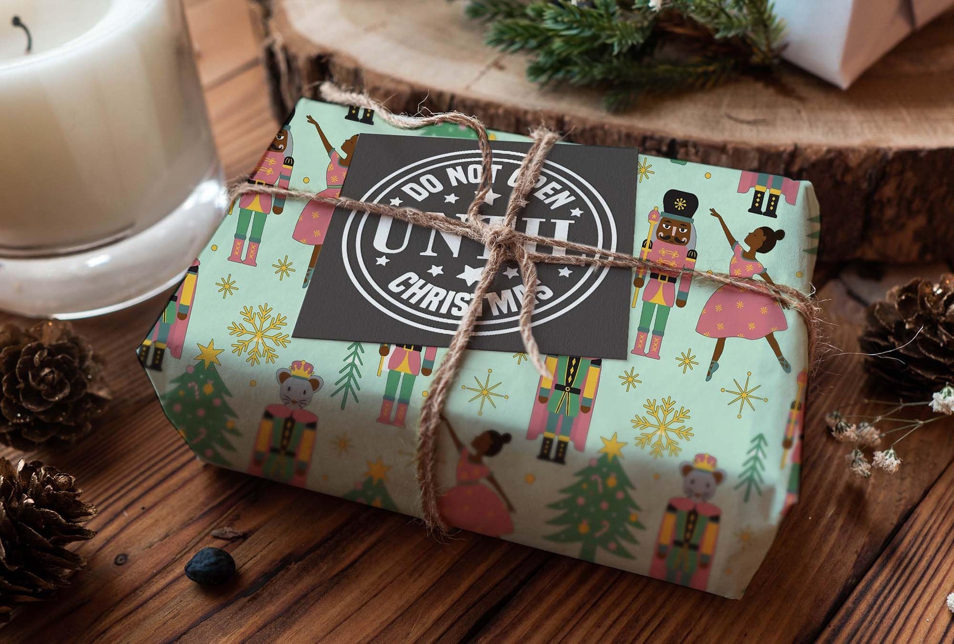 Elegant African American Nutcracker Wrapping Paper, Premium Christmas Black Ballet Dancer Gift Wrap, Inclusive X-Mas Holiday Party Decoration Decor (One 20 inch x 30 inch sheet)