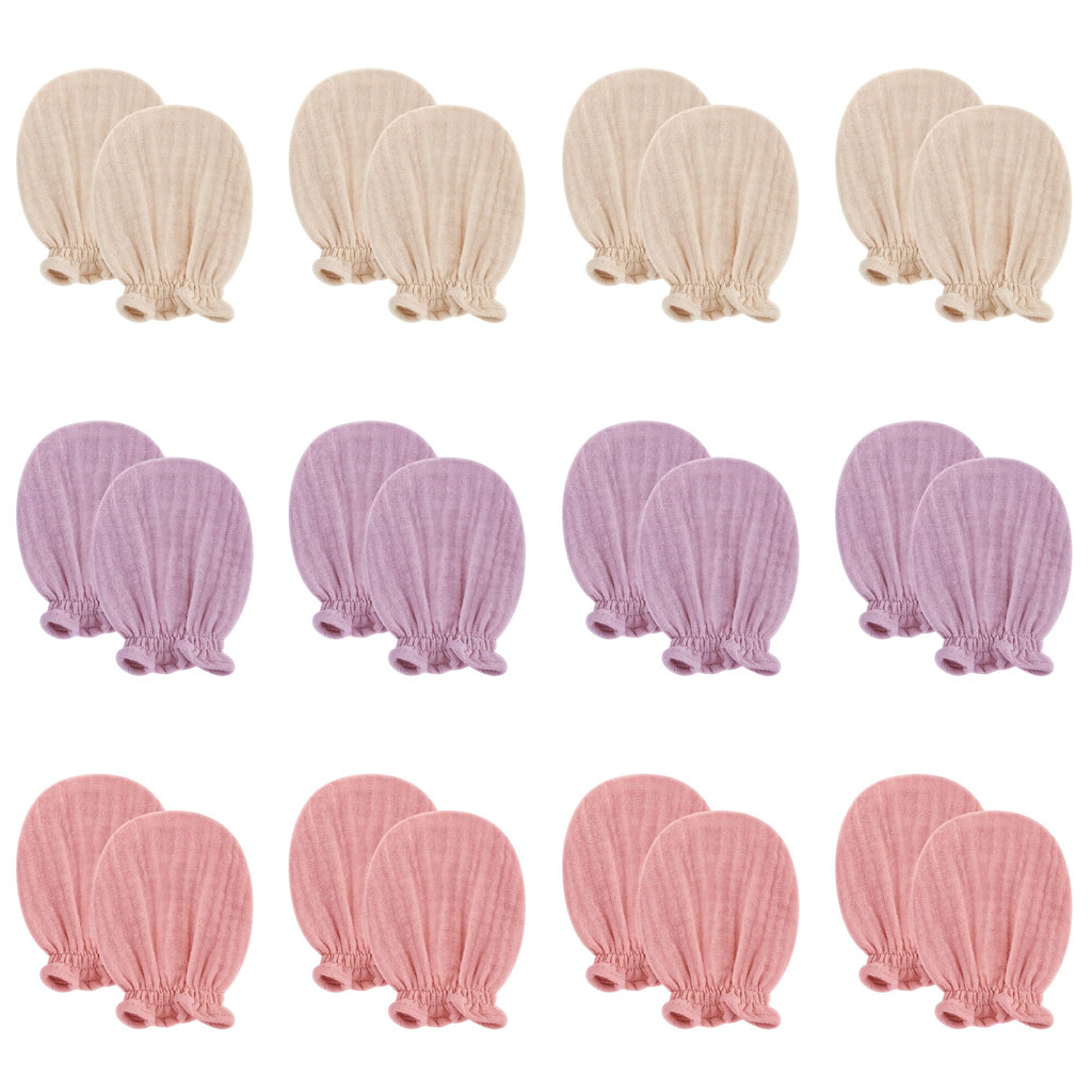 Pro Goleem Muslin Baby Mittens for Newborn, 100% Cotton No Scratch Soft Breathable Gloves for Boys and Girls 0-6 months