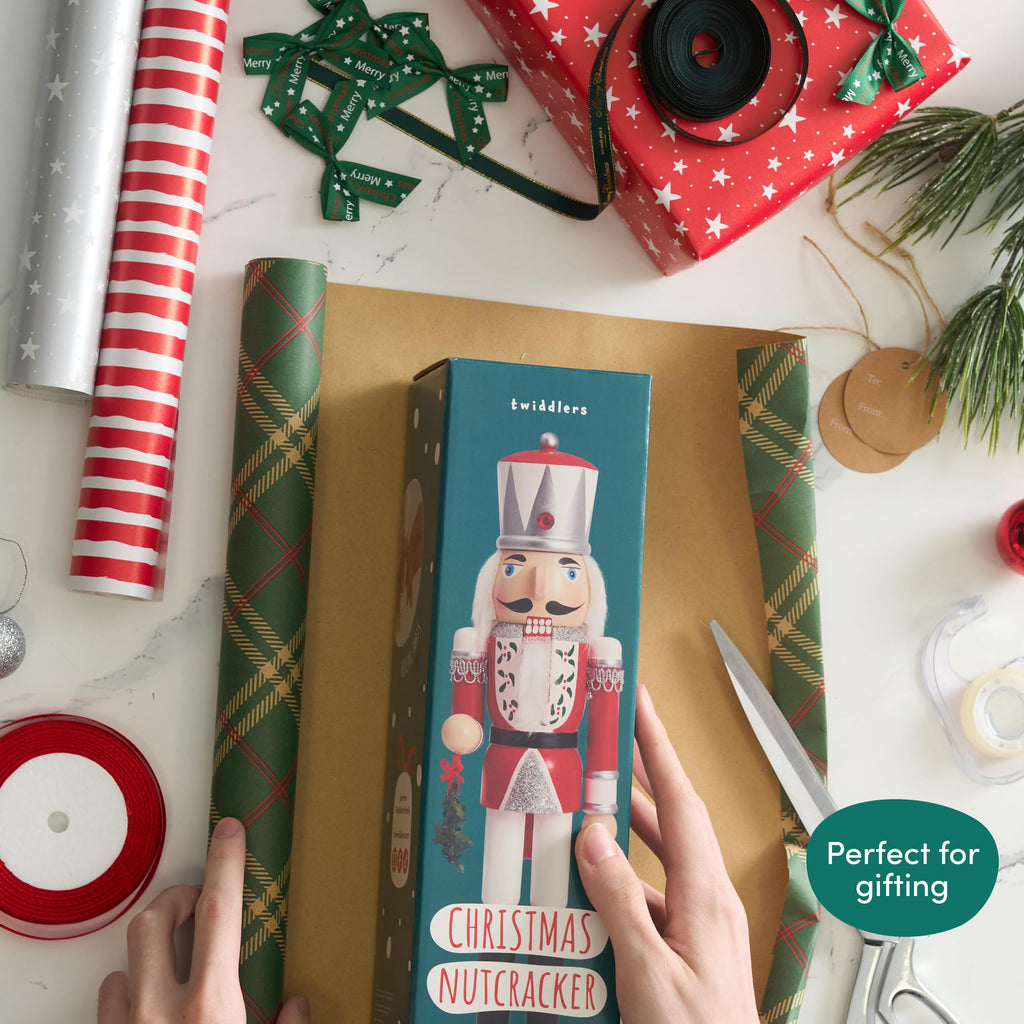 THE TWIDDLERS 12-Inch Wooden Nutcracker Christmas Decor African American King Soldier - Decorative Christmas Nutcracker Figures, Nutcracker Christmas Decorations, Cascanueces de Navidad with Gift Box