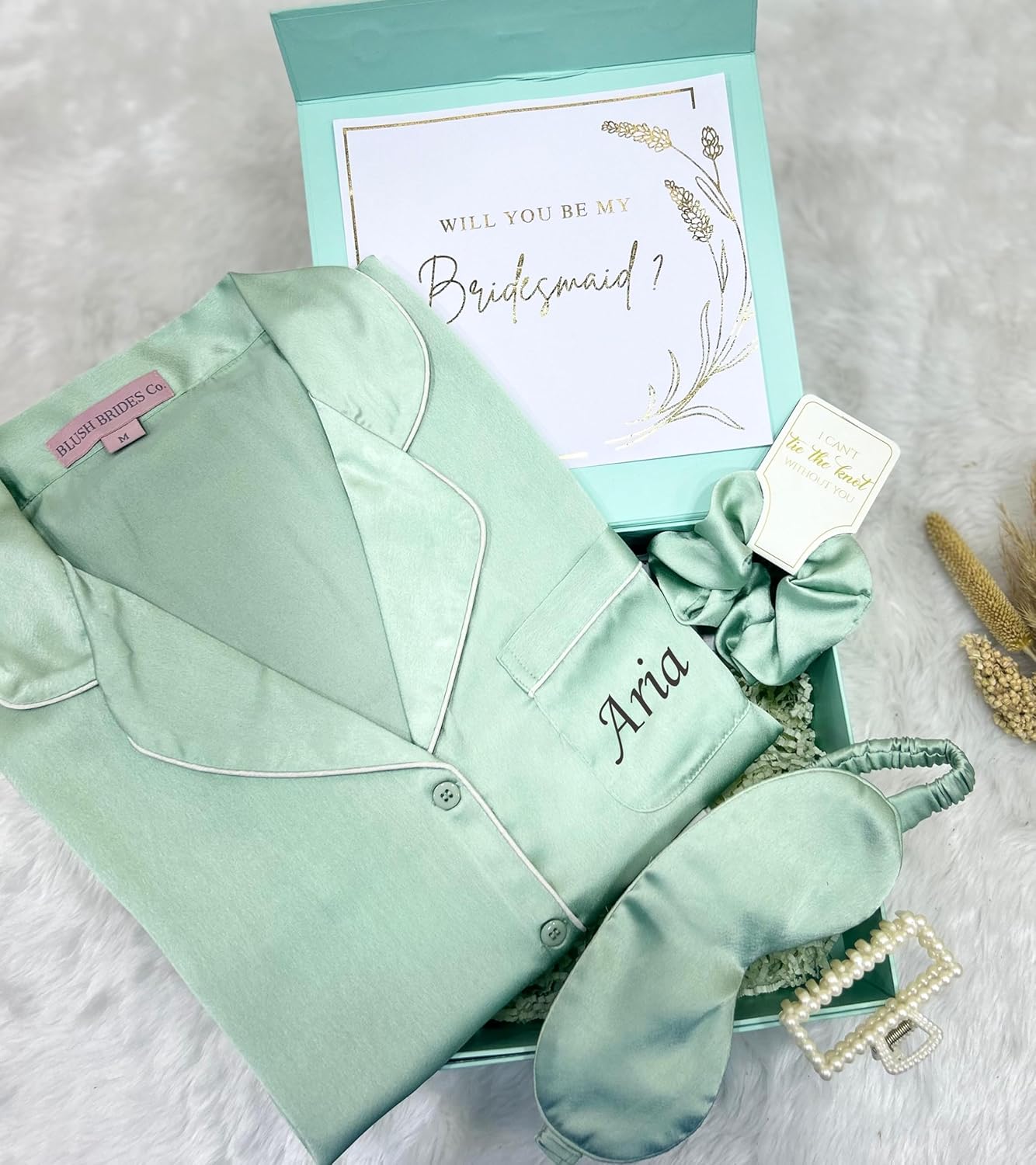 Bridesmaid Proposal Gift Box with Pajama Set, Personalized Proposal Box with Satin Pajamas, Will You Be My Bridesmaid