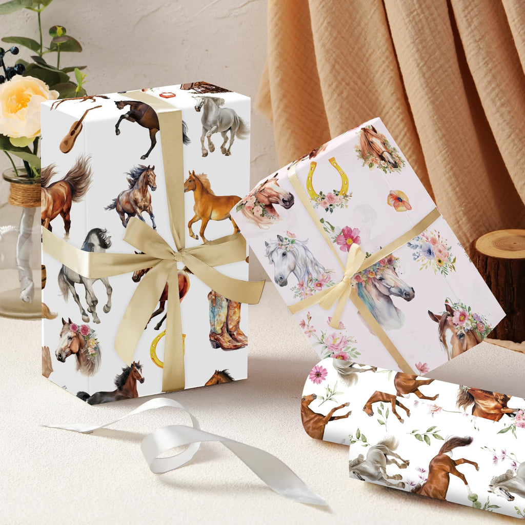 CRASHOT Christmas Wrapping Paper - 12 Sheet Black Girl Gift Wrapping Paper, Xmas Tree Santa Design for Party Birthday Holiday (Not Roll, 19.7 x 27.6 Inch)