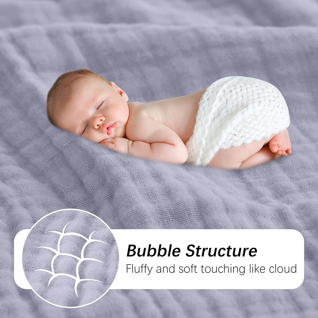 SWEET DOLPHIN Muslin Hooded Baby Bath Towels - 2 Pack 100% Cotton Towel for Babies, Infants, Toddlers - 32x32Inch - Highly Absorbent and Newborn Essential, Light Bean Paste