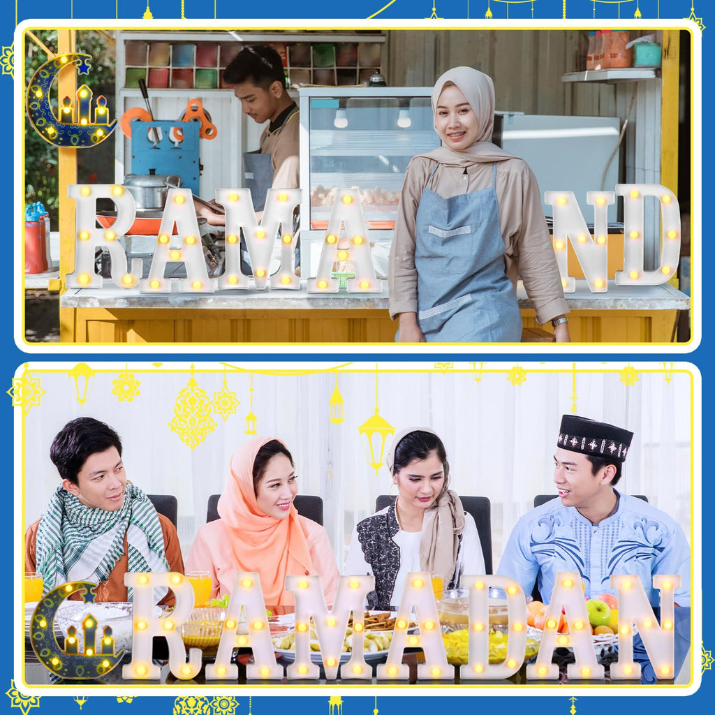 11 Pcs Happy Kwanzaa Large LED Letter Sign LED Lights Battery Powered Table Decorations for Party Favor Light Centerpiece Tabletop Decoration