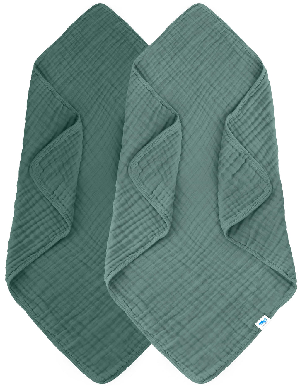 SWEET DOLPHIN Muslin Hooded Baby Bath Towels - 2 Pack 100% Cotton Towel for Babies, Infants, Toddlers - 32x32Inch - Highly Absorbent and Newborn Essential, Light Bean Paste