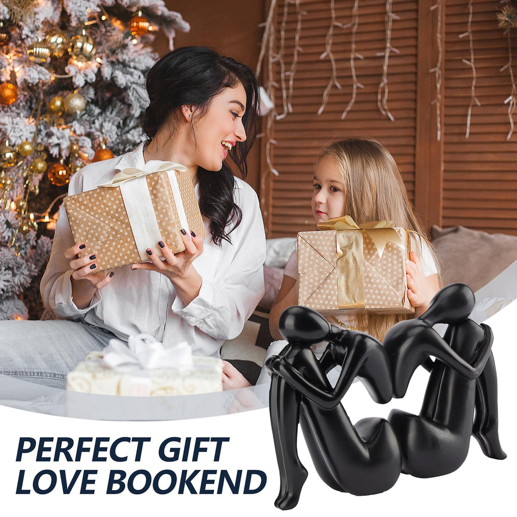 Black Decor Women Statue, Thinker Girl Sculptures, Modern Abstract Art Accents, Black Resin Collectible Figurines for Living Room Bedroom Bookshelf Coffe Table, Resin, 1Piece