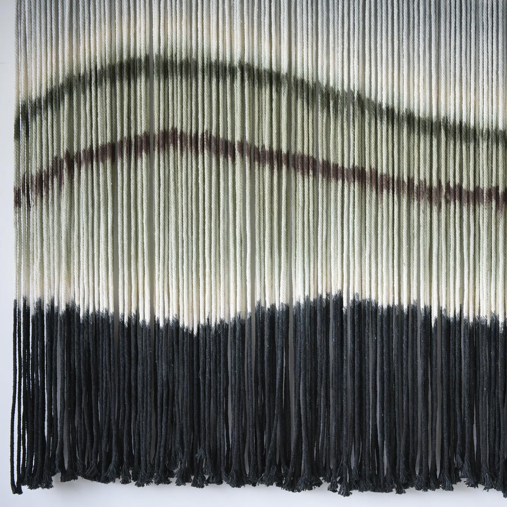 Flber Macrame Wall Hanging Tie-Dye Geometric Decor Large Scale Wall Art Statement Bohemian Yarn Tapestry Home Wall Decor 59''W*35''L