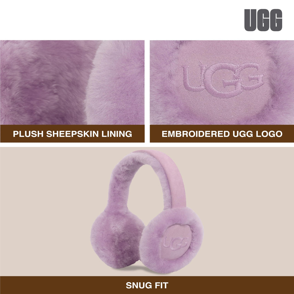 UGG womens Water Resistant Sheepskin Earmuffs With Embroidered Logo