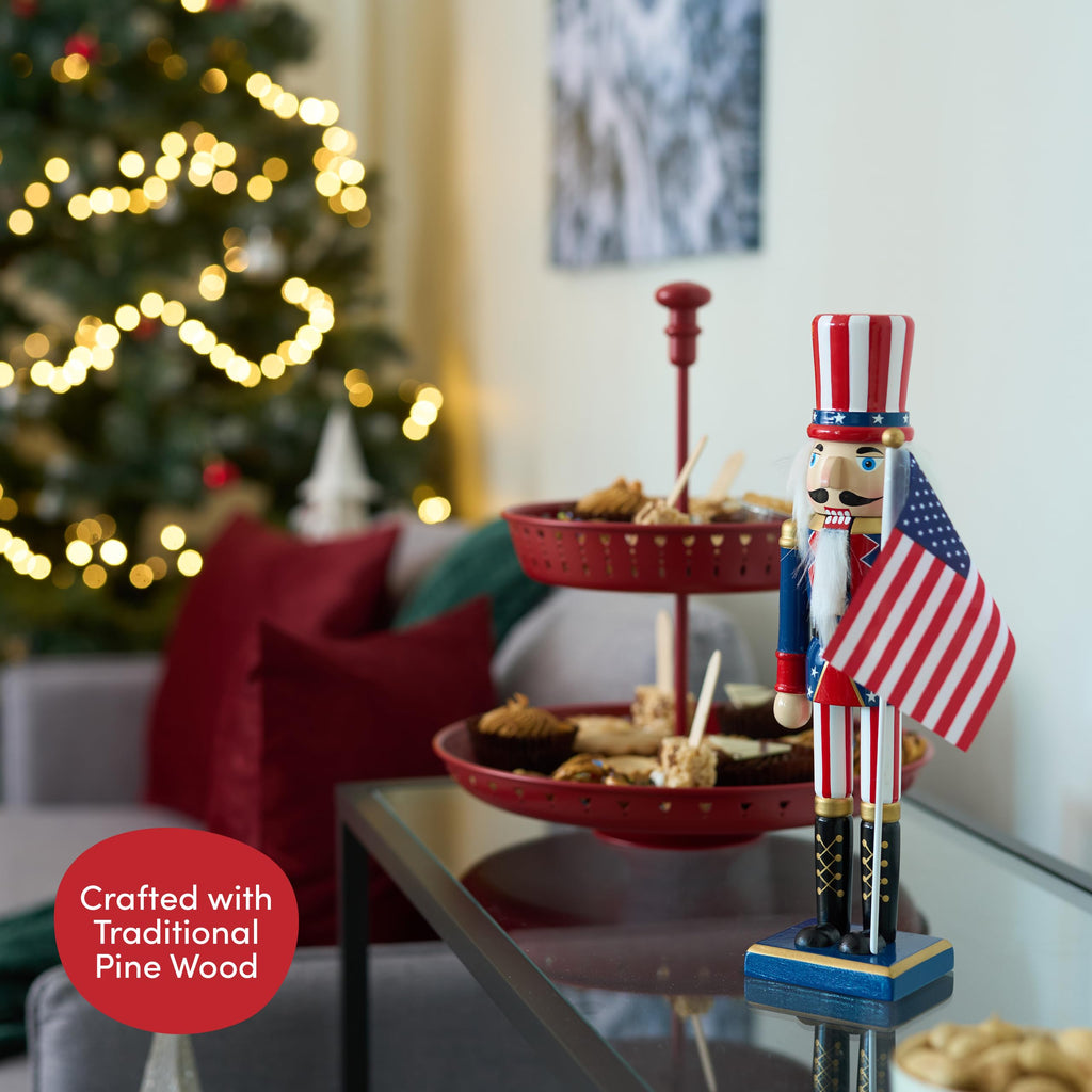 THE TWIDDLERS 12-Inch Wooden Nutcracker Christmas Decor African American King Soldier - Decorative Christmas Nutcracker Figures, Nutcracker Christmas Decorations, Cascanueces de Navidad with Gift Box