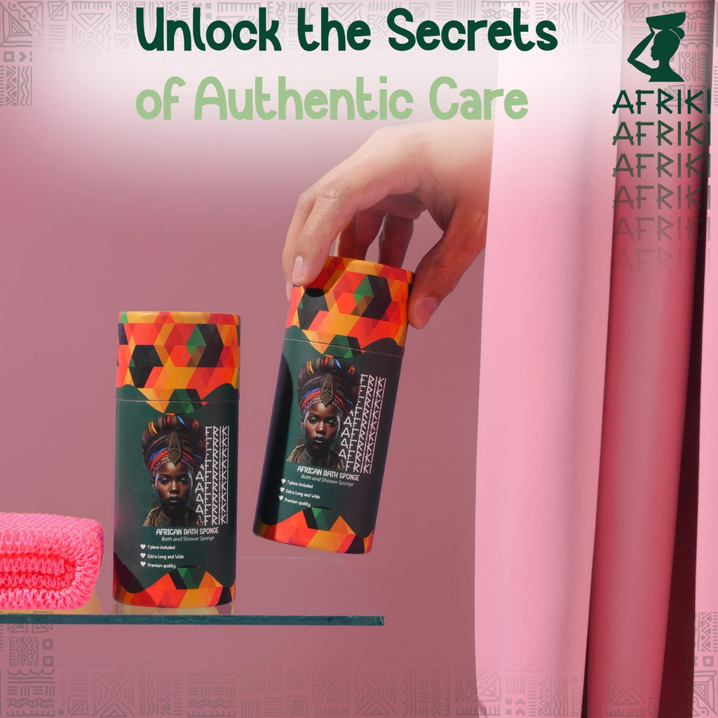 AFRIKI African Net Sponge – Exfoliating Body Scrubber, Black Owned & Rooted in Africa, All Skin Types | 45 in Long