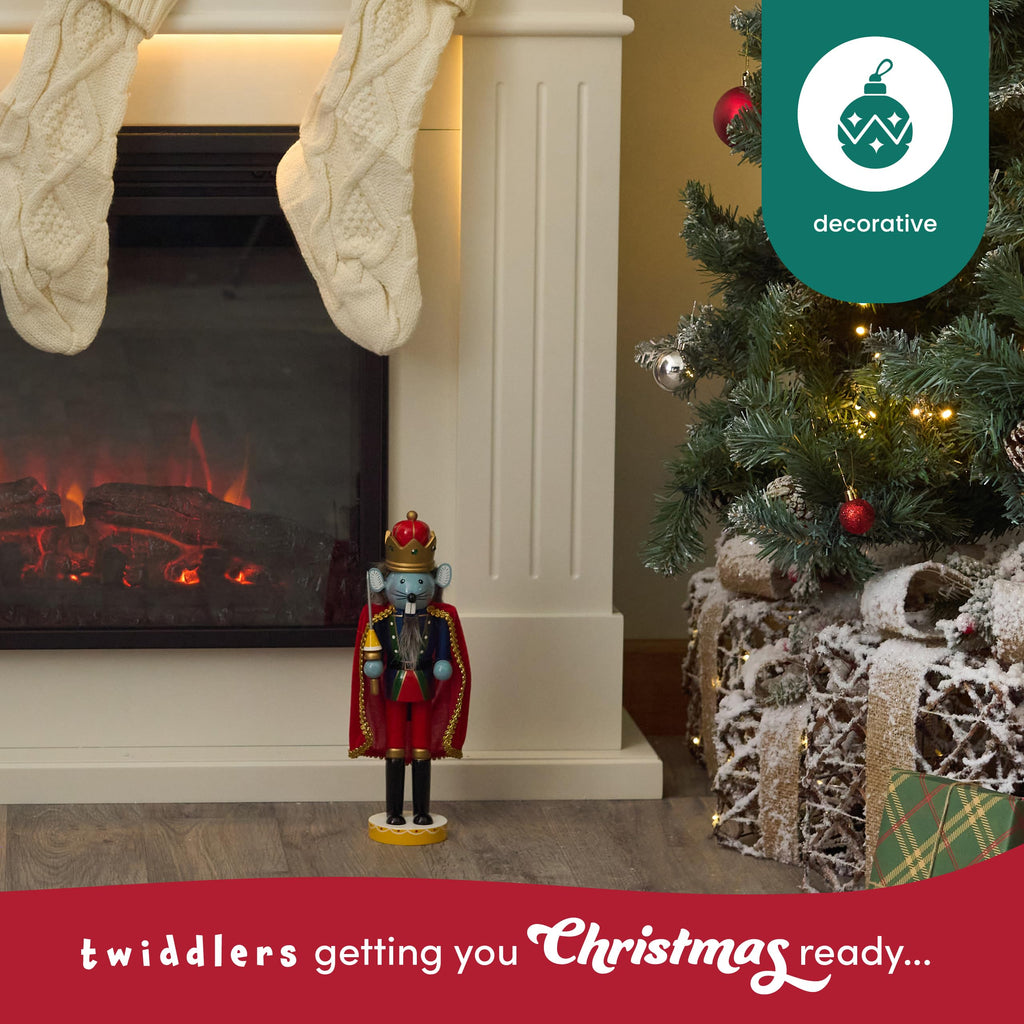 THE TWIDDLERS 12-Inch Wooden Nutcracker Christmas Decor African American King Soldier - Decorative Christmas Nutcracker Figures, Nutcracker Christmas Decorations, Cascanueces de Navidad with Gift Box