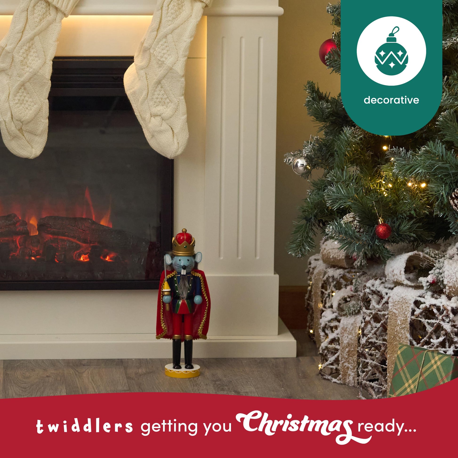 THE TWIDDLERS 12-Inch Wooden Nutcracker Christmas Decor African American King Soldier - Decorative Christmas Nutcracker Figures, Nutcracker Christmas Decorations, Cascanueces de Navidad with Gift Box