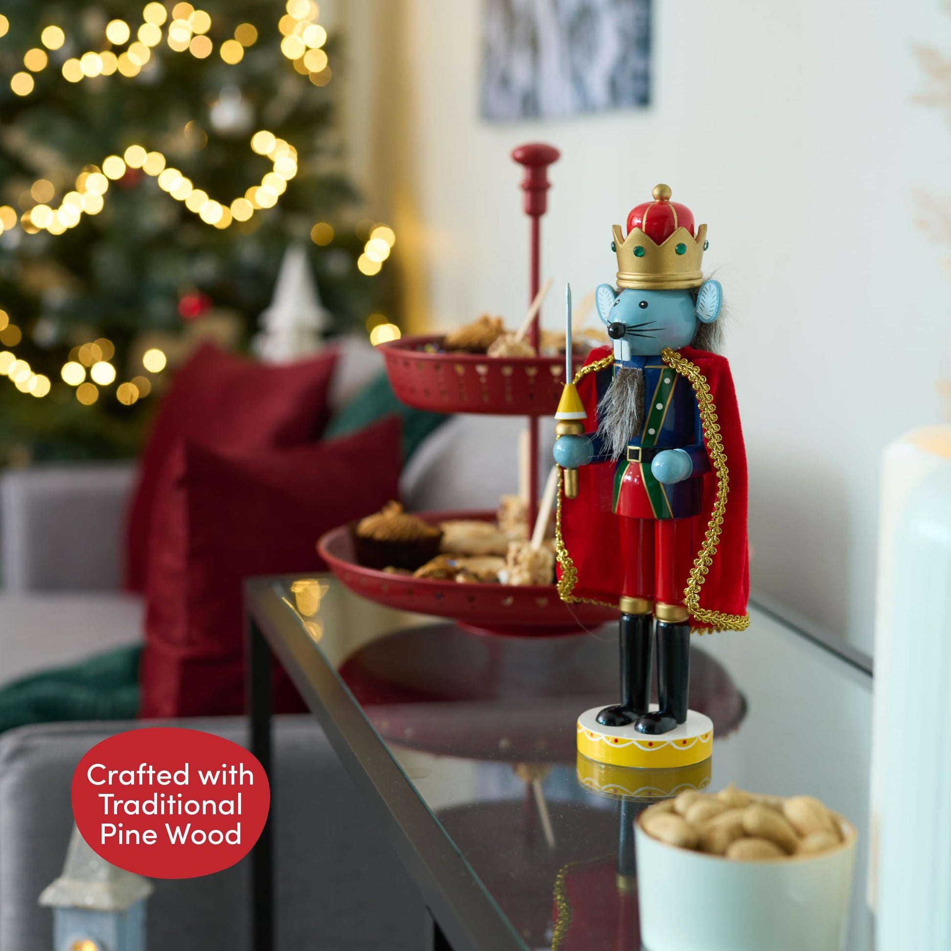 THE TWIDDLERS 12-Inch Wooden Nutcracker Christmas Decor African American King Soldier - Decorative Christmas Nutcracker Figures, Nutcracker Christmas Decorations, Cascanueces de Navidad with Gift Box