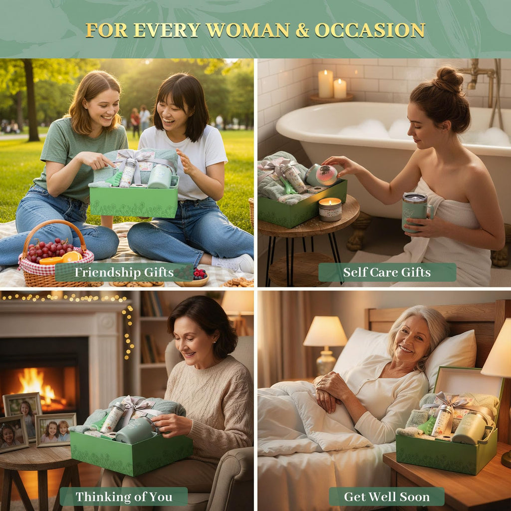 Self Care Gifts for Women Get Well Soon Gift Baskets,Christmas Birthday Gifts for Women Spa Care Package,Thank You Thinking of You Sympathy Gift Box for Mom, Her, Friend, Sister, Wife