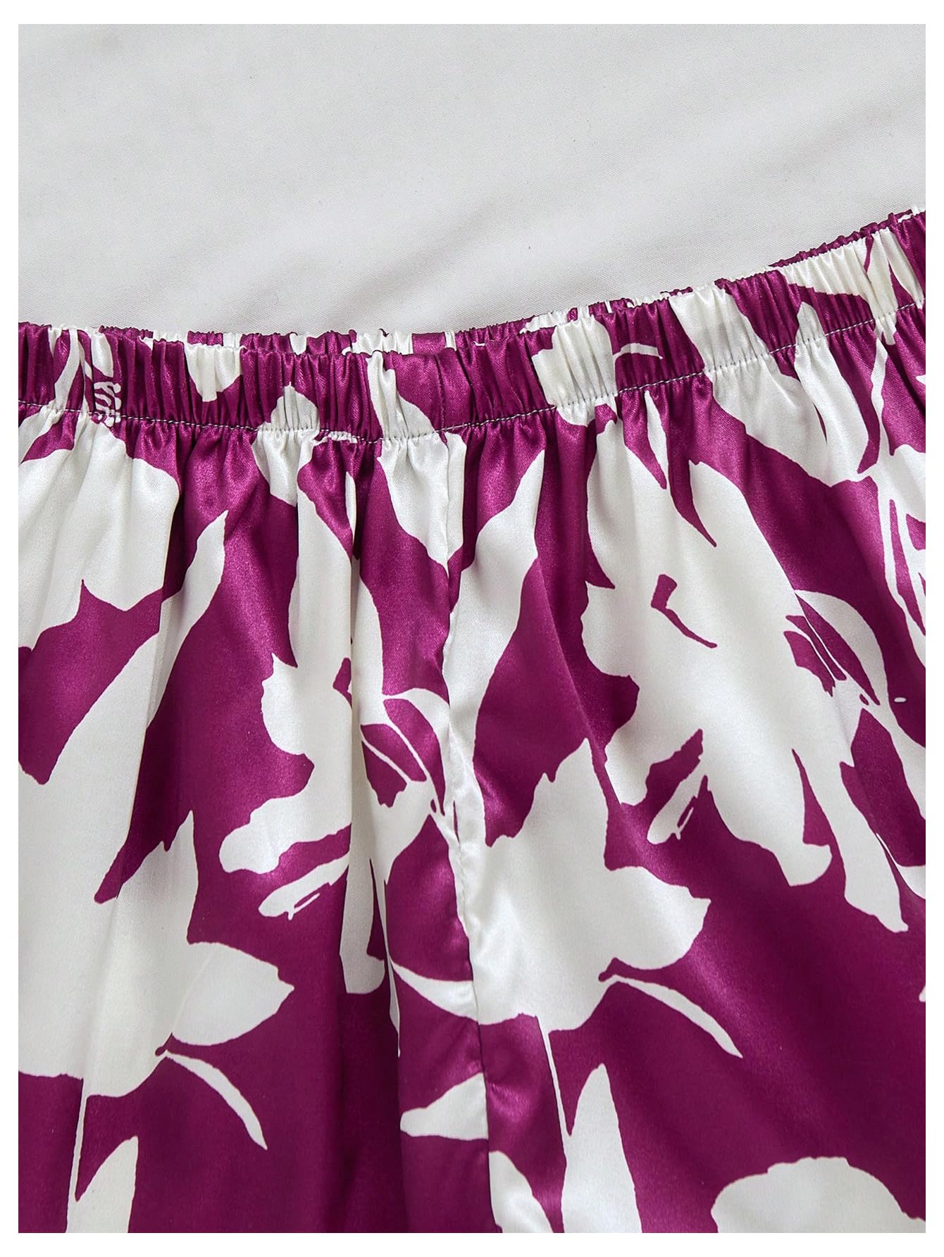 GORGLITTER Women's 5 Piece Floral Print Satin Pajama Set Nightgown Robe Cami Shorts Sleepwear with Storage Bag