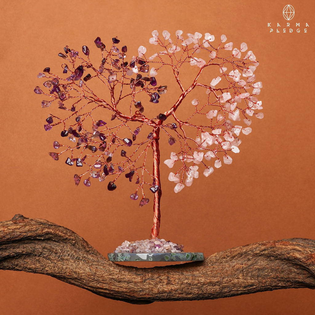 Crystal Tree of Life 7 Chakra Healing Crystals Trees for Home Decor, Office Desk Decor, Boho Decor, Handmade Bonsai Trees for Positive Energy, Money, Good Luck Birthday Gifts for Women, Mom