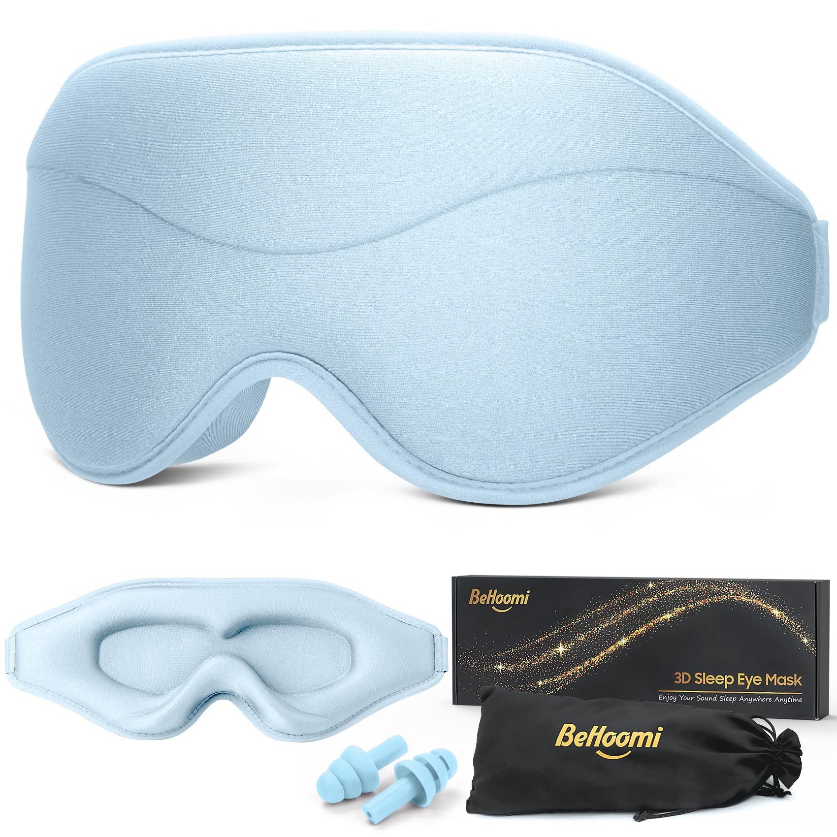 Sleep Mask, Premium Eye Mask for Sleeping, Total Blackout, Super Soft Comfort, Adjustable Fit, Upgraded 3D Ergonomic Designed Sleeping Mask for Home, Office, Travel, Meditation, Yoga, Pink