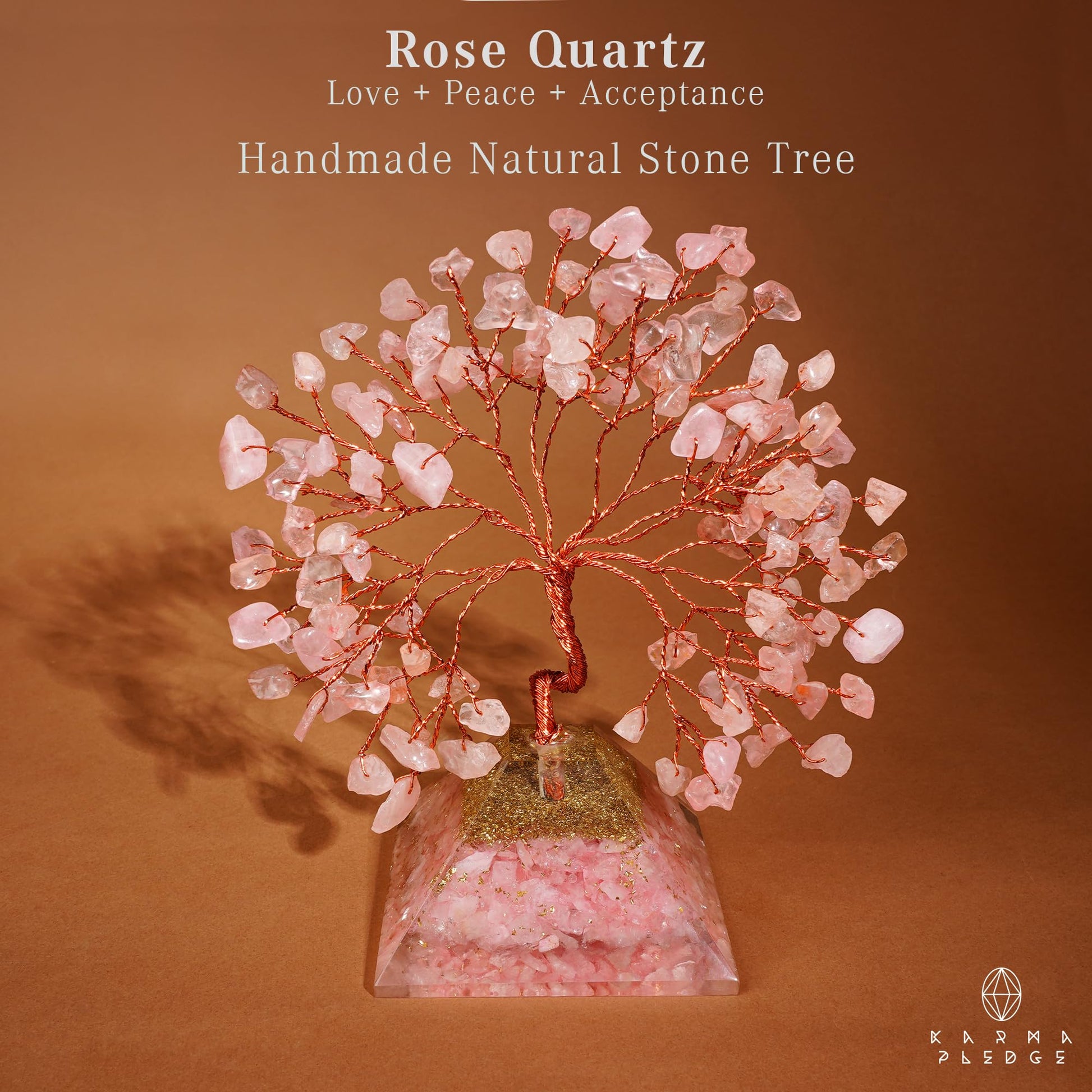 Rose Quartz Crystal Trees for Home Decor, Office Desk Decoration, Chakra Healing Crystals and Stone for Positive Energy, Money, Good Luck, Tree of Life Spiritual Birthday Gifts for Women and Mom