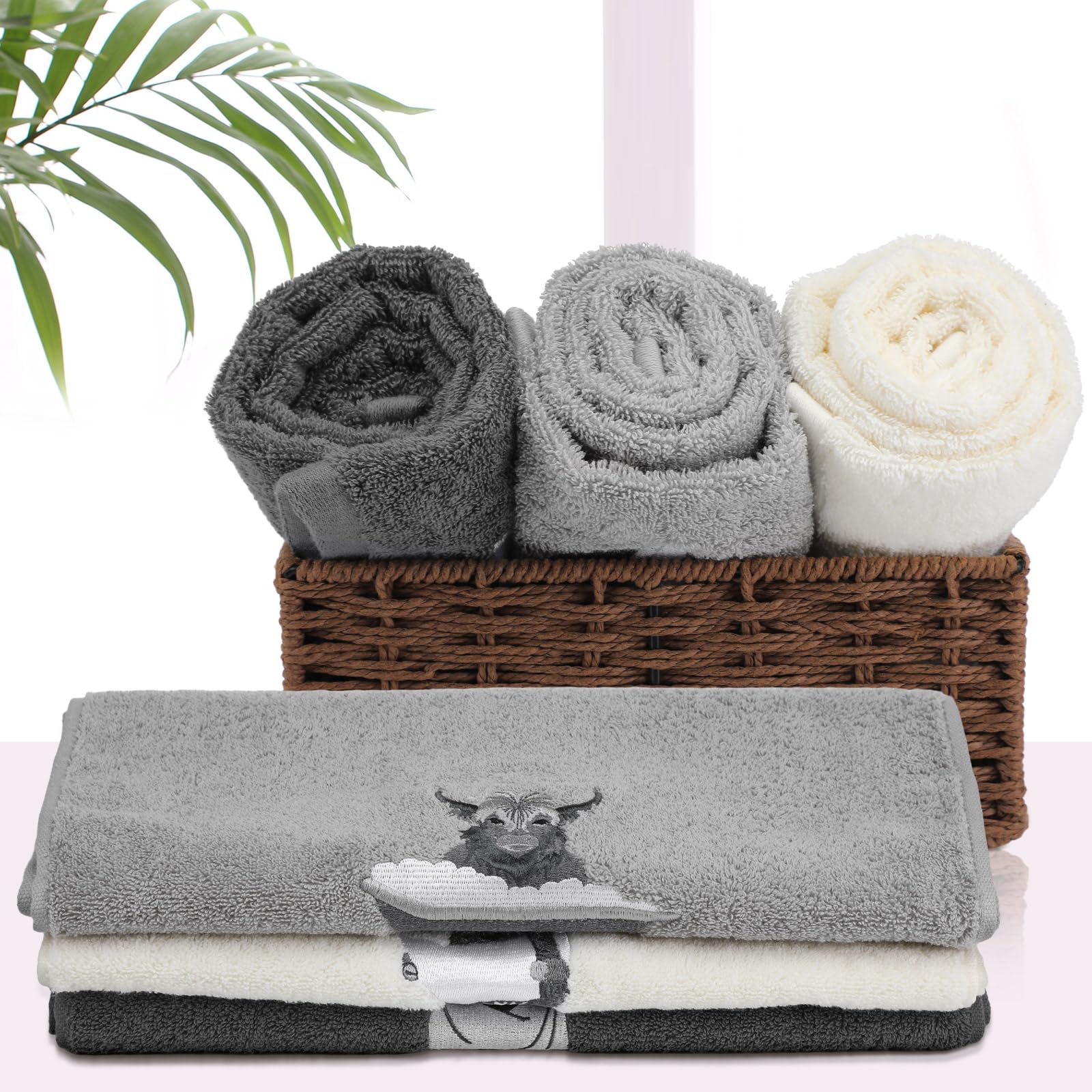 3 Pcs African Woman Hand Towels Black Girl African American Bathroom Home Decor Boho Decorative Farmhouse 100% Cotton Embroidered Towels for Bathroom Kitchen 13. 3 x 29. 5''