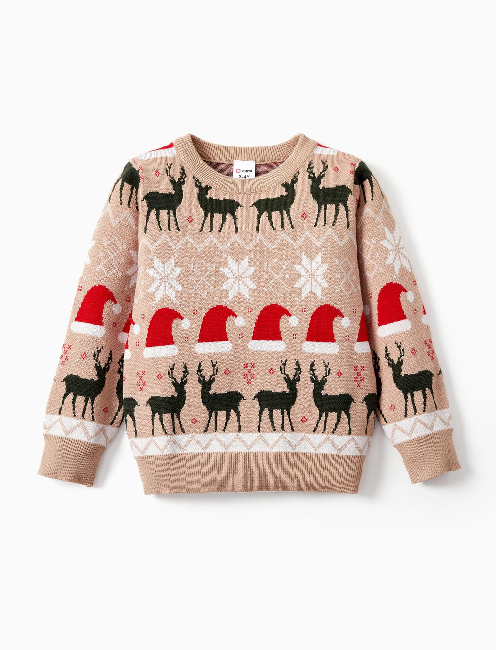 PATPAT Christmas Sweater Family Set Long Sleeve Knit Sweater Holiday Xmas Knitted Pullover