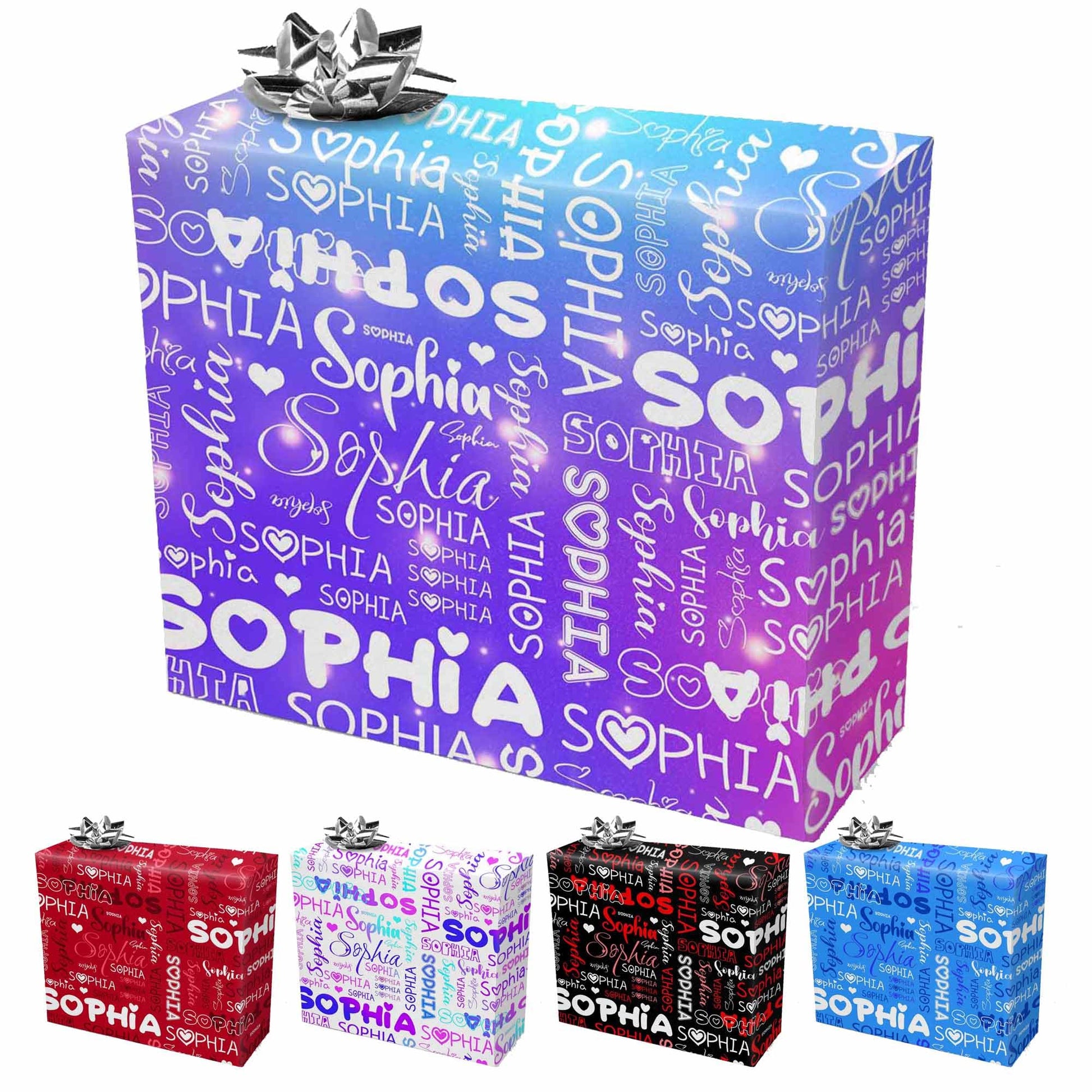 InterestPrint Custom Photo Wrapping Paper Merry Christmas with Christmas hat Wrapping Paper Custom Name Gift Wrap Roll Perfect for Birthdays 58"x 23"