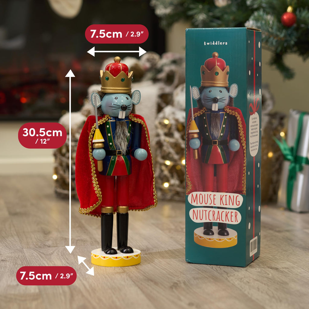 THE TWIDDLERS 12-Inch Wooden Nutcracker Christmas Decor African American King Soldier - Decorative Christmas Nutcracker Figures, Nutcracker Christmas Decorations, Cascanueces de Navidad with Gift Box