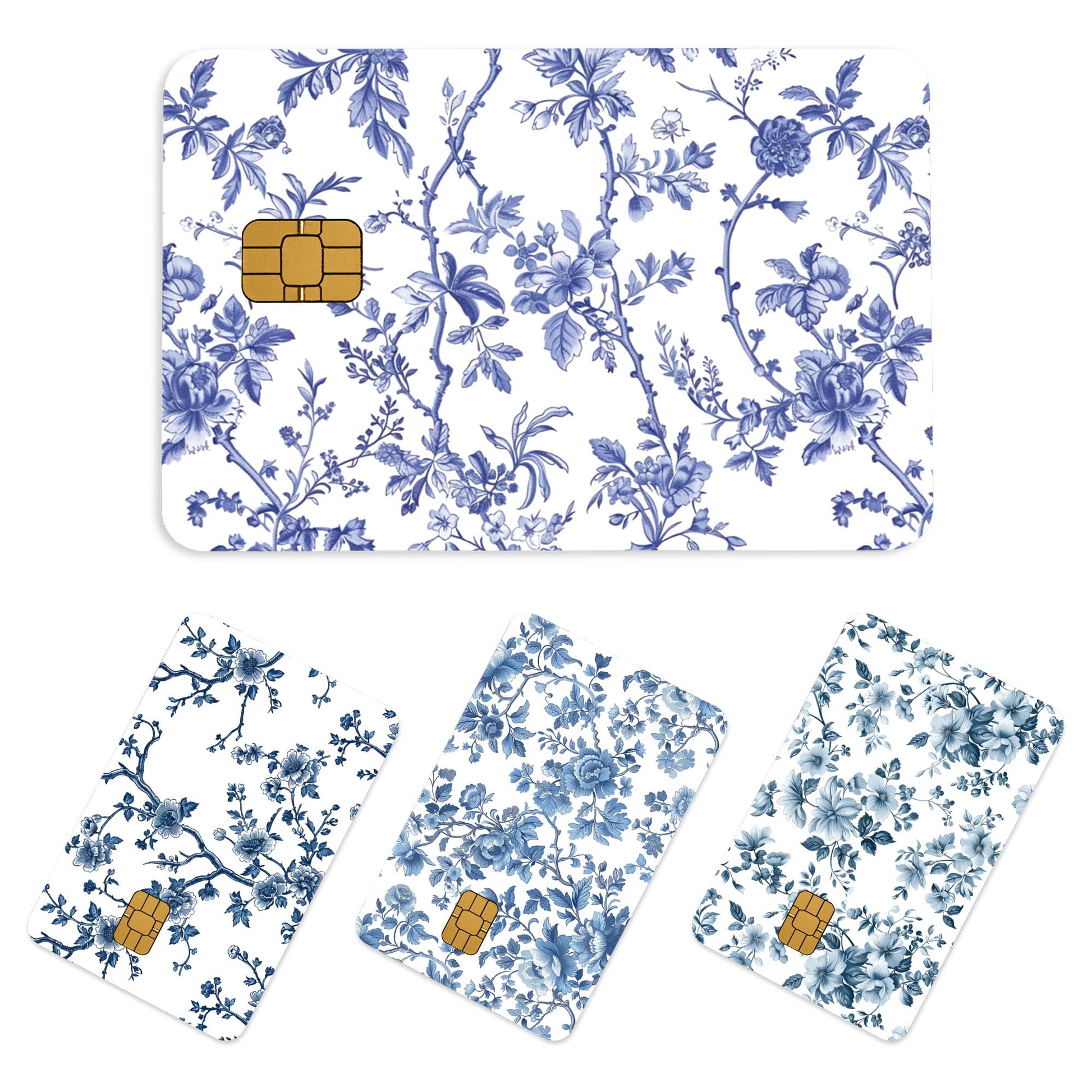 Credit Card Skin Stickers: 4PCS Scenic Mountain Debit Card Skins, Chinoiserie Landscape Cards Covers with Chip Cutout, Waterproof Removable Sticker Wraps for Bank Transportation Key Cards