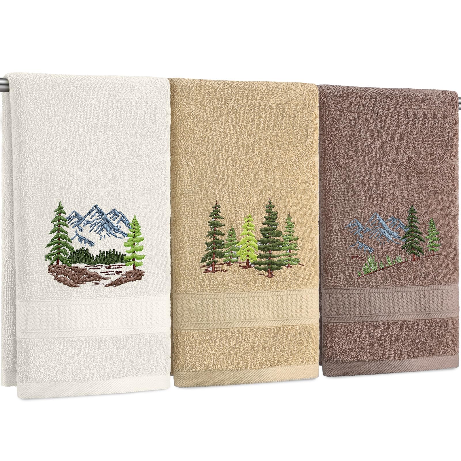 3 Pcs African Woman Hand Towels Black Girl African American Bathroom Home Decor Boho Decorative Farmhouse 100% Cotton Embroidered Towels for Bathroom Kitchen 13. 3 x 29. 5''