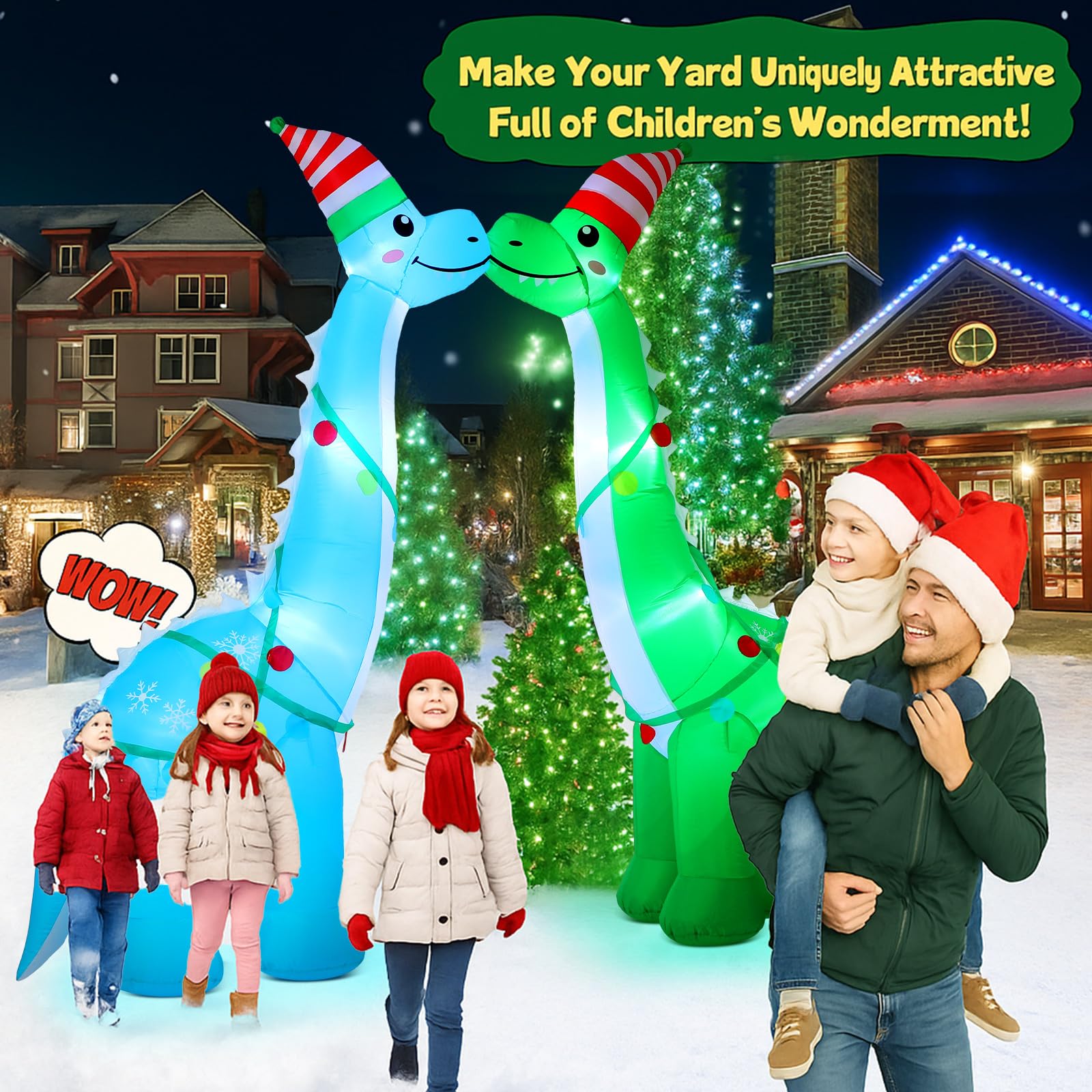 9.8 ft Giant Black Santa Christmas Arch Inflatable Decoration Merry Christmas Arch Outdoor Decoration Built in LED Blower Blow up for Outdoor Yard Garden Lawn Xmas Holiday Decor