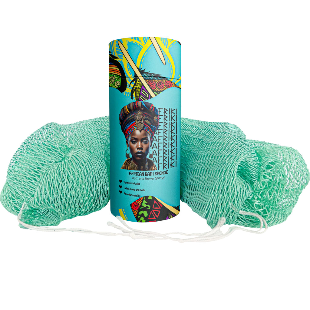 AFRIKI African Net Sponge – Exfoliating Body Scrubber, Black Owned & Rooted in Africa, All Skin Types | 45 in Long