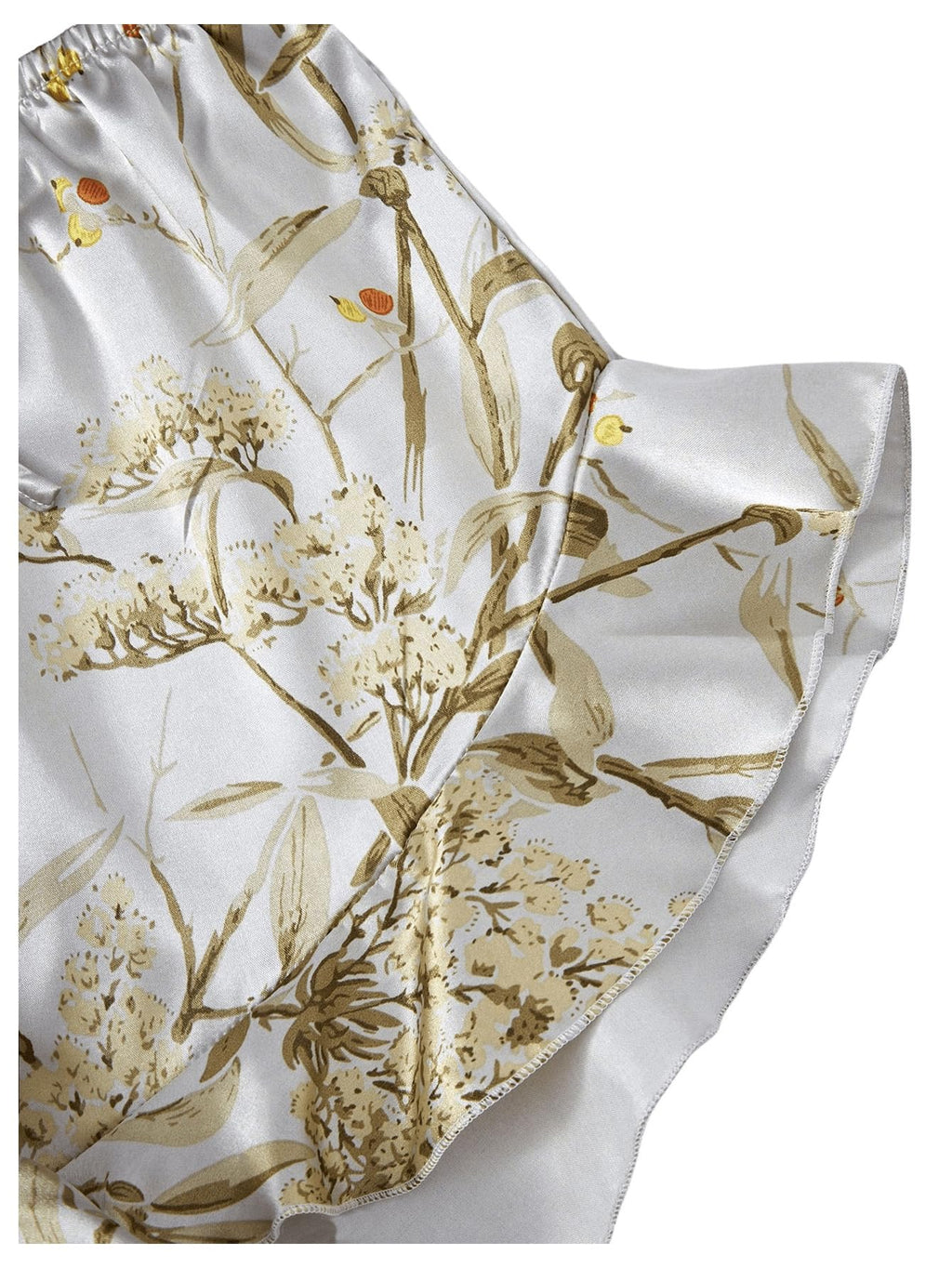 GORGLITTER Women's 5 Piece Floral Print Satin Pajama Set Nightgown Robe Cami Shorts Sleepwear with Storage Bag